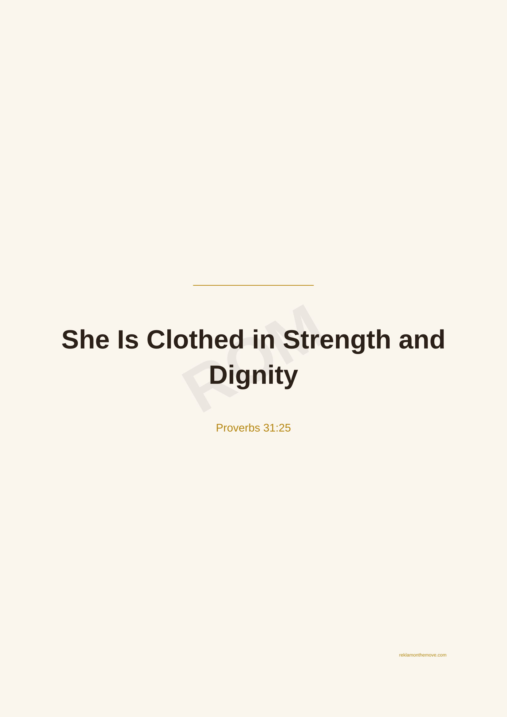 She Is Clothed in Strength and Dignity · Espresso — ROM dijital ürün önizlemesi (filigranlı)