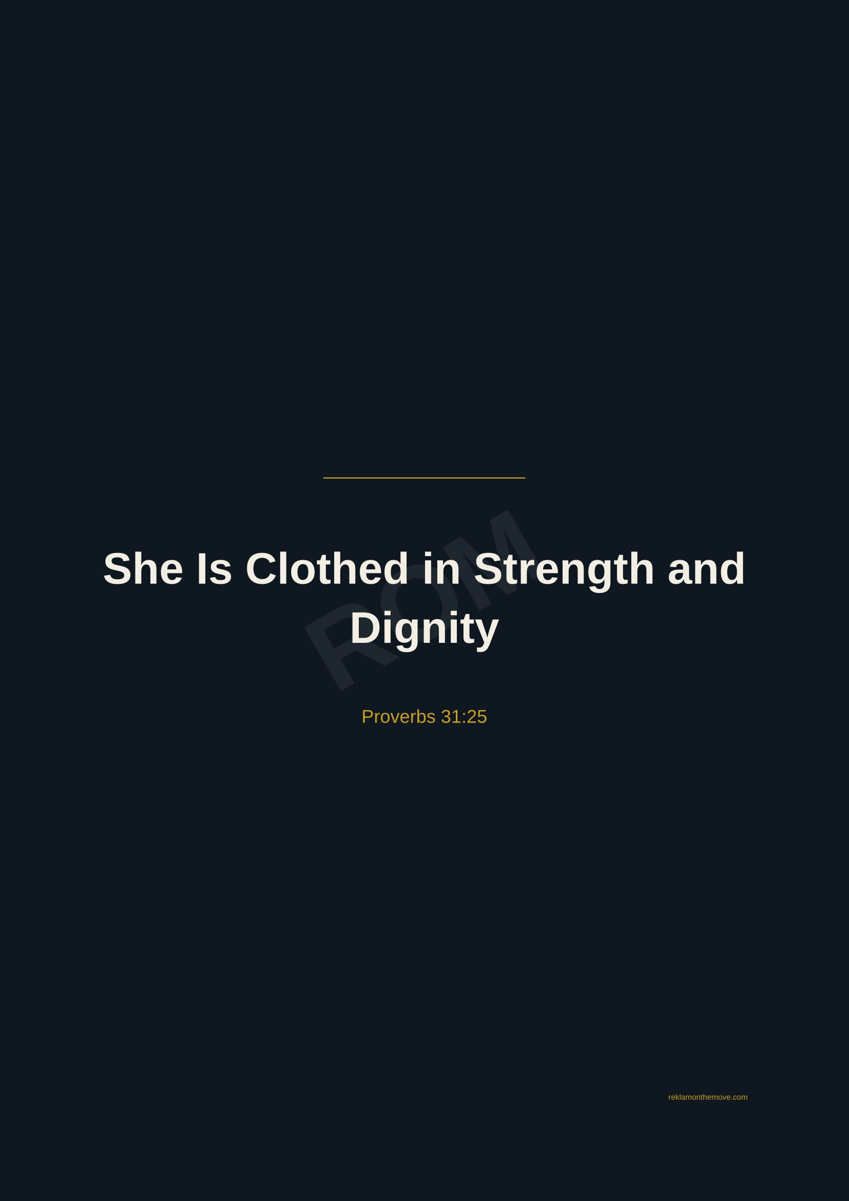 She Is Clothed in Strength and Dignity · Gece — ROM dijital ürün önizlemesi (filigranlı)