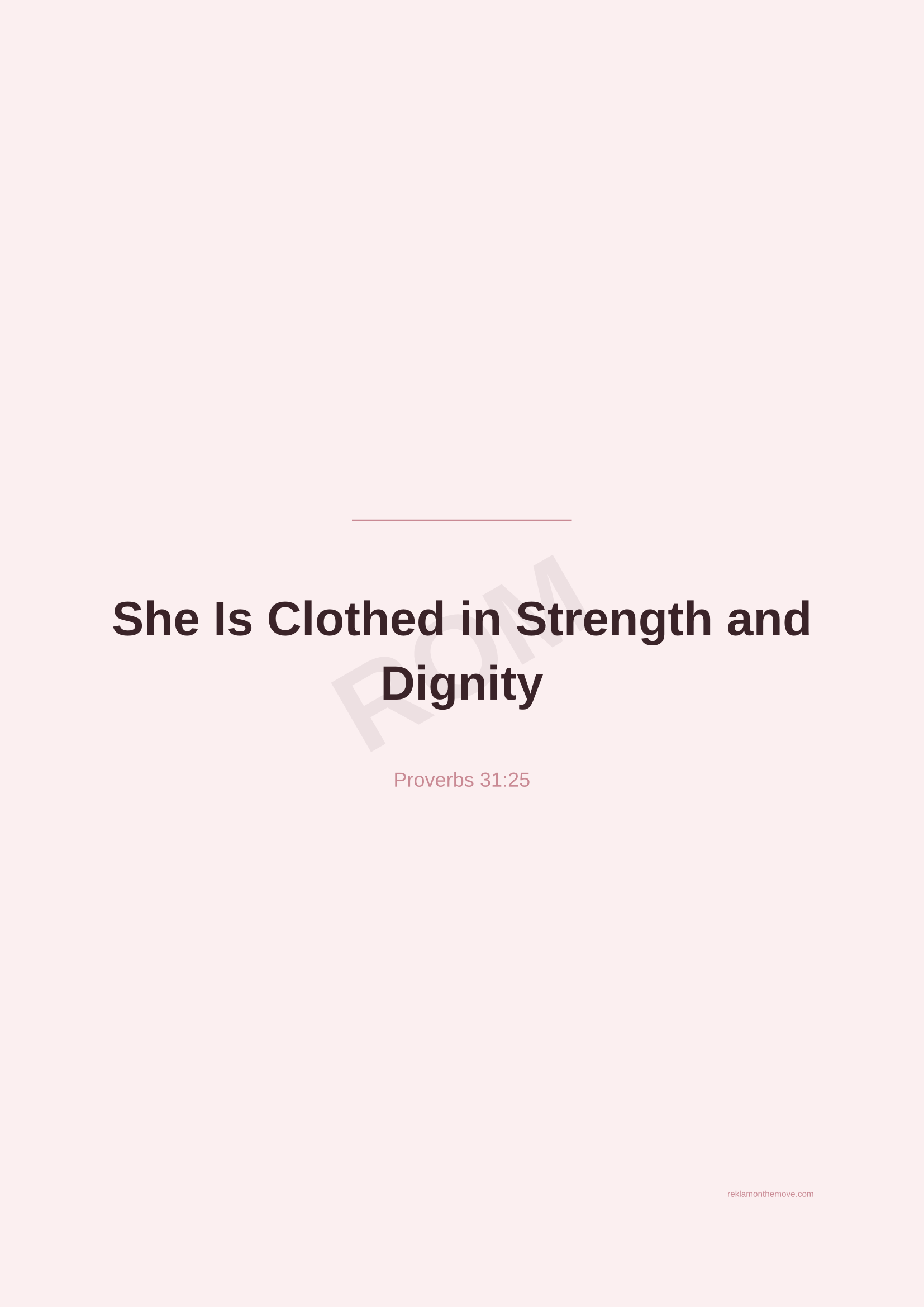 She Is Clothed in Strength and Dignity · Gül — ROM dijital ürün önizlemesi (filigranlı)
