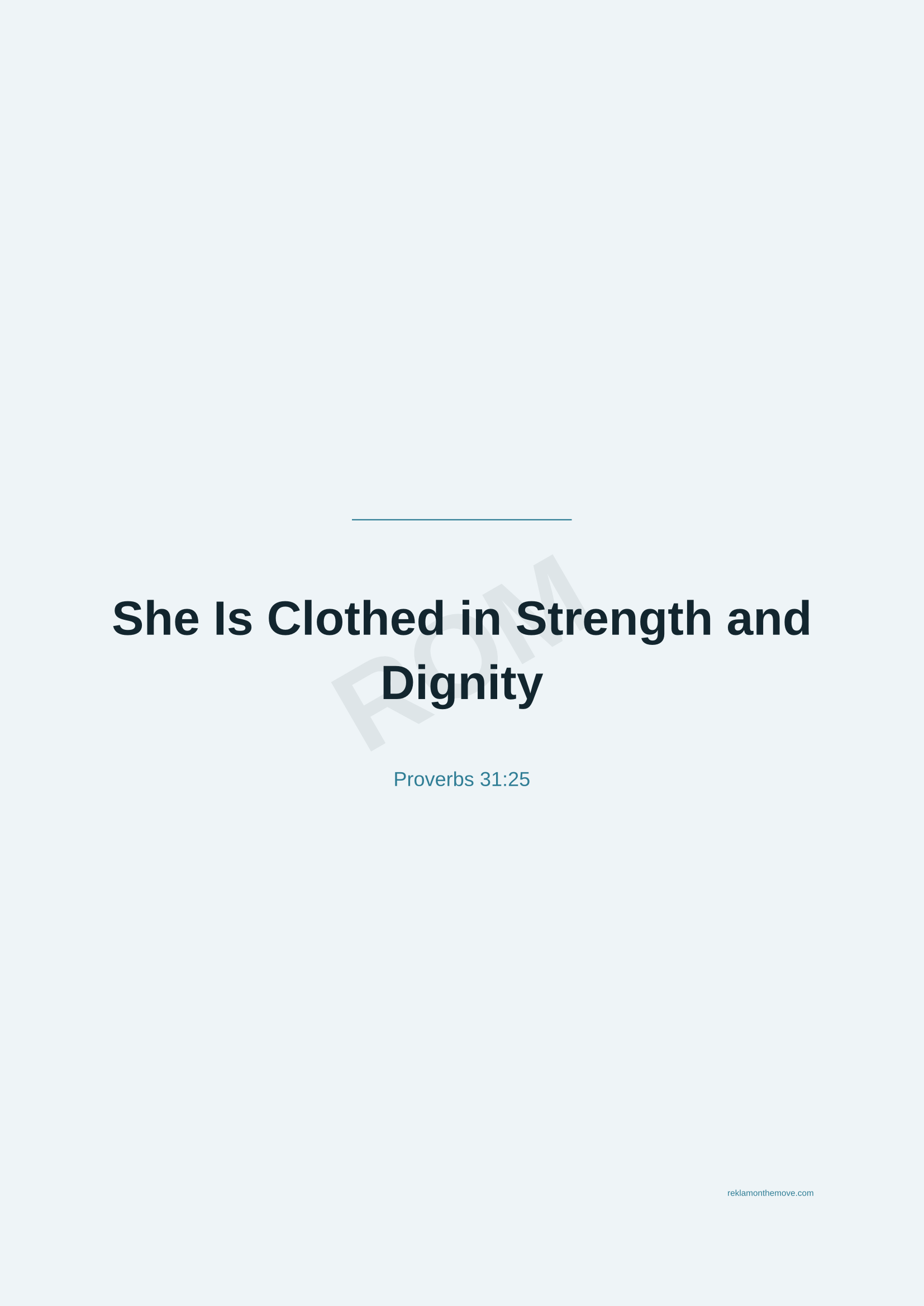 She Is Clothed in Strength and Dignity · Okyanus — ROM dijital ürün önizlemesi (filigranlı)