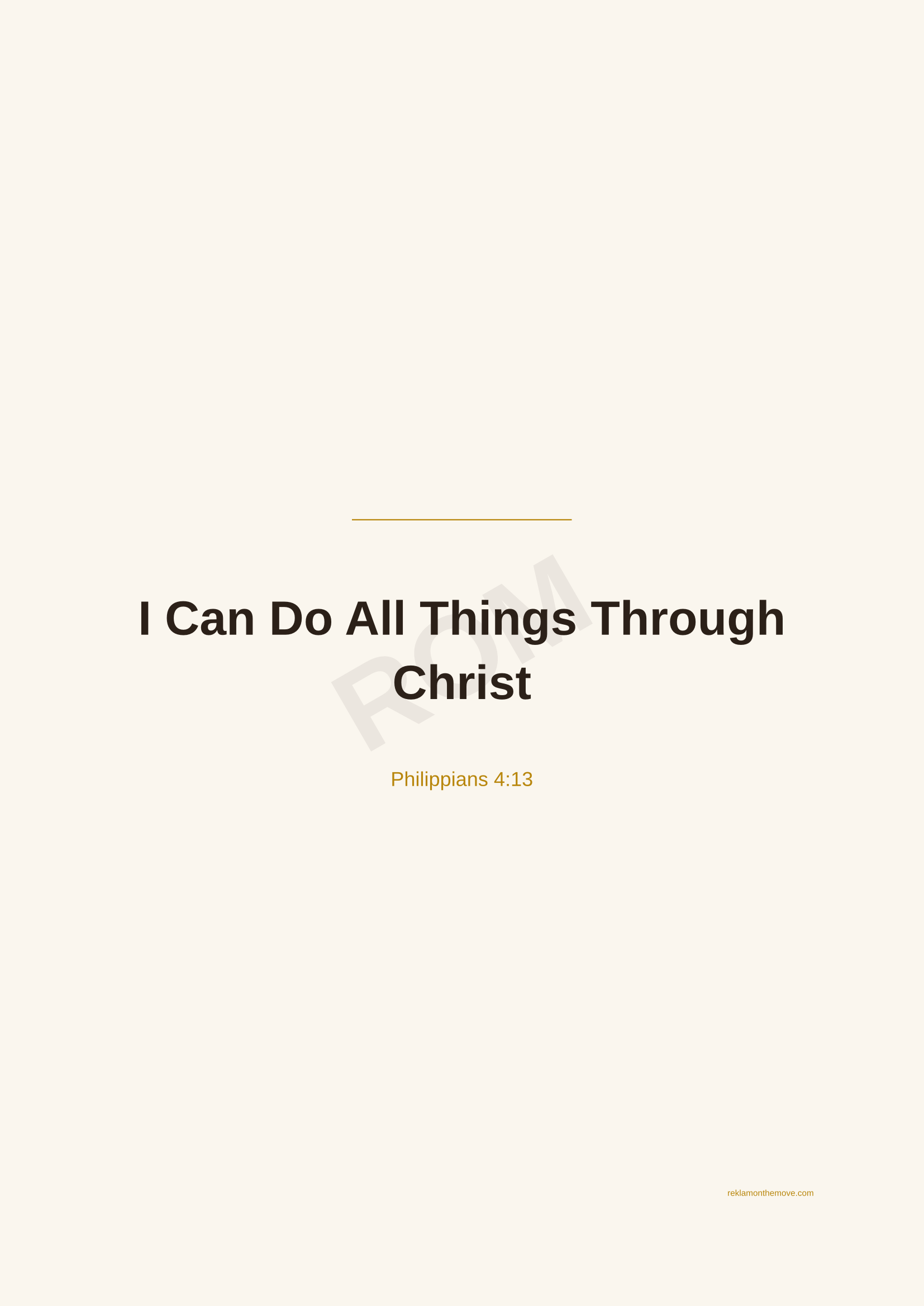 I Can Do All Things Through Christ · Espresso — ROM dijital ürün önizlemesi (filigranlı)