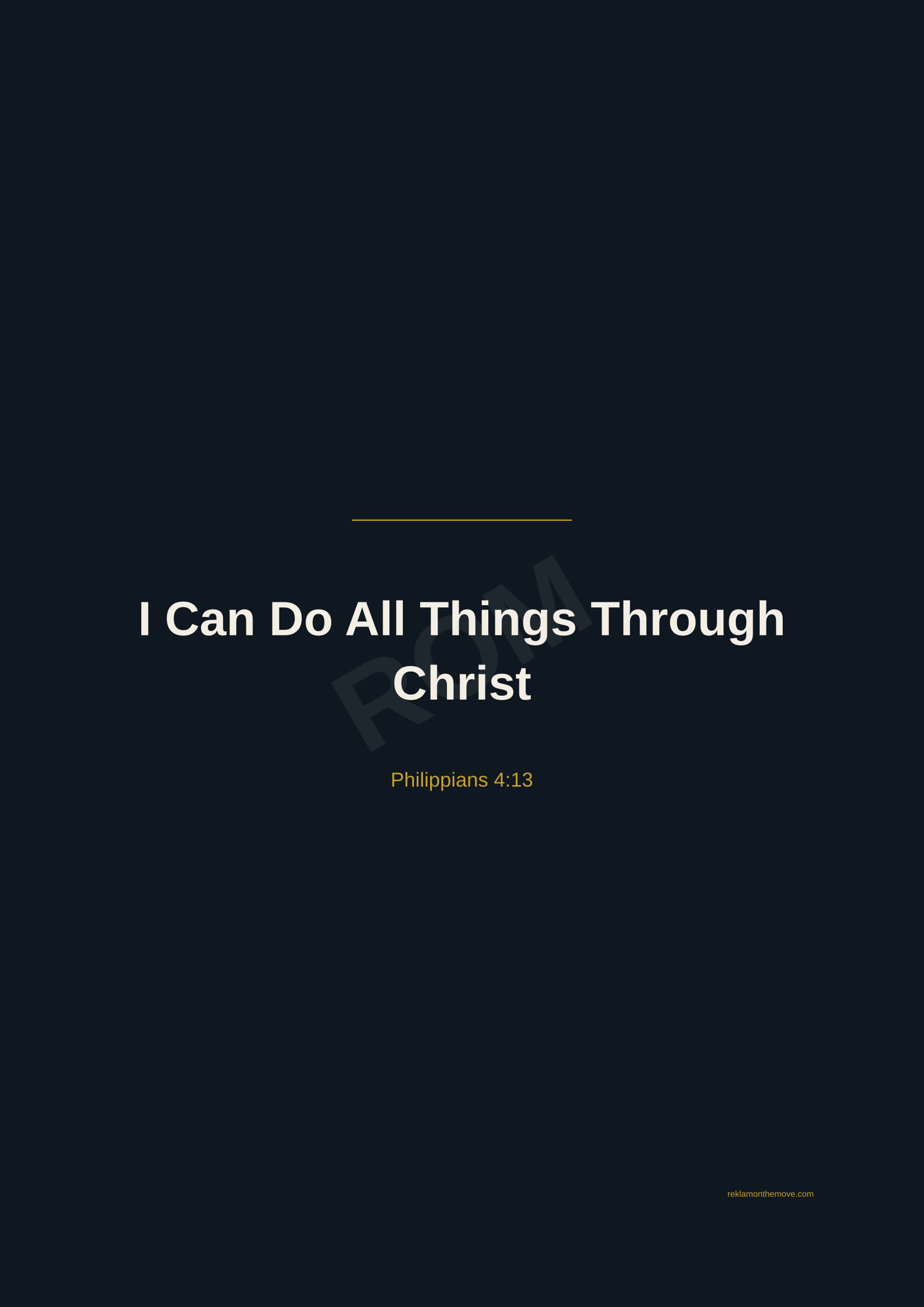 I Can Do All Things Through Christ · Gece — ROM dijital ürün önizlemesi (filigranlı)