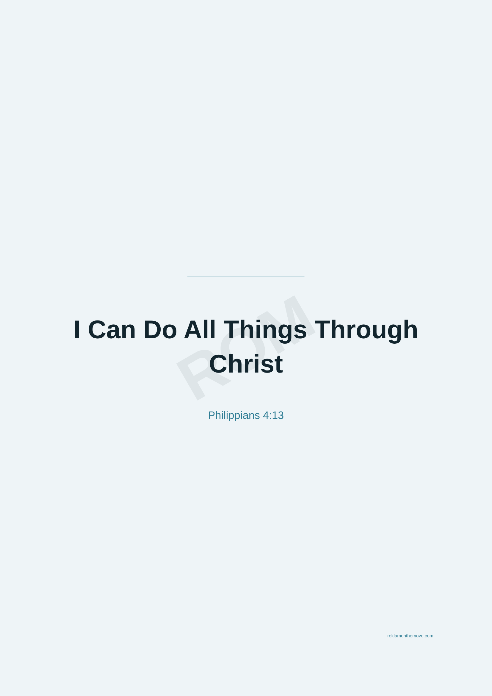 I Can Do All Things Through Christ · Okyanus — ROM dijital ürün önizlemesi (filigranlı)