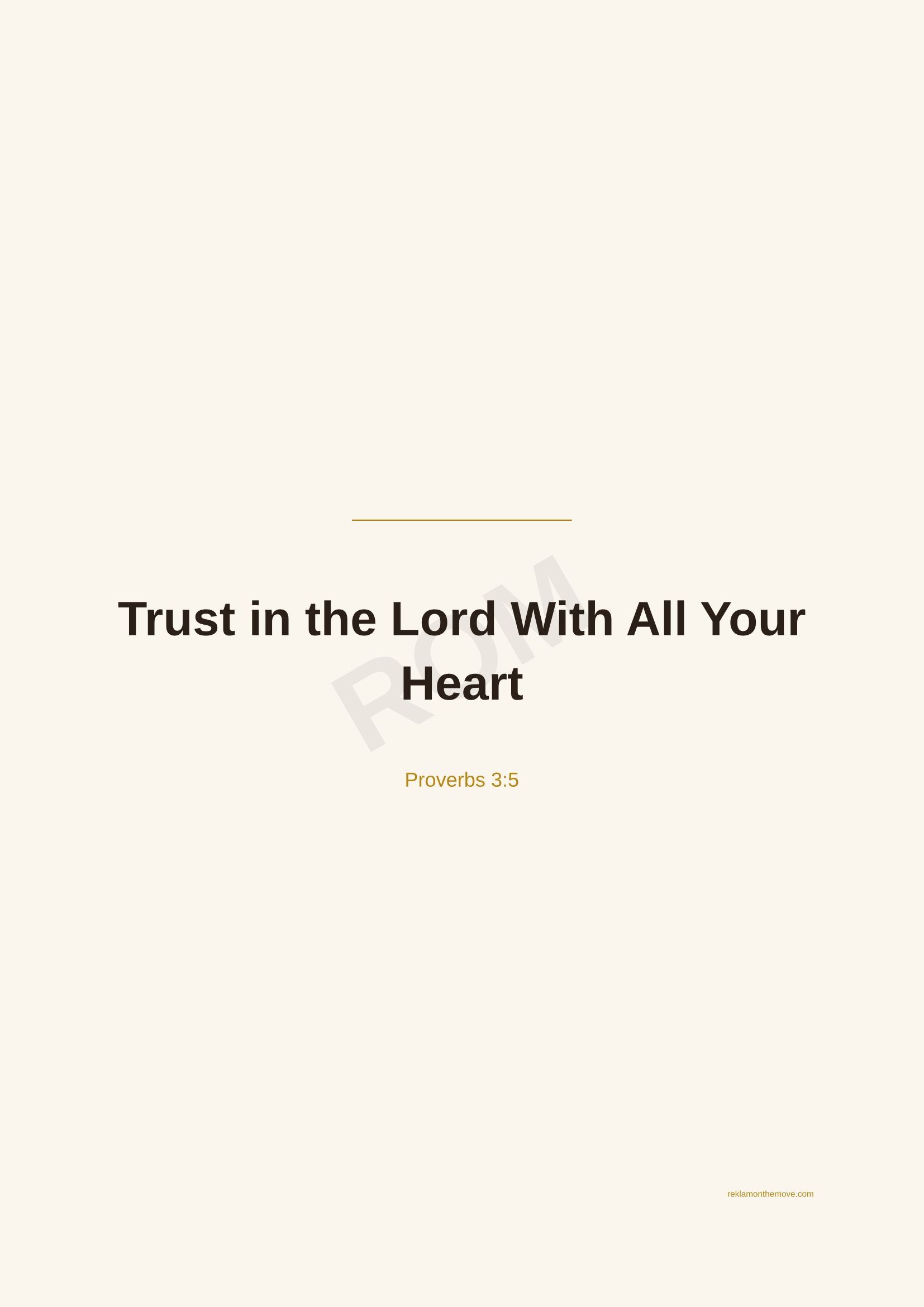 Trust in the Lord With All Your Heart · Espresso — ROM dijital ürün önizlemesi (filigranlı)