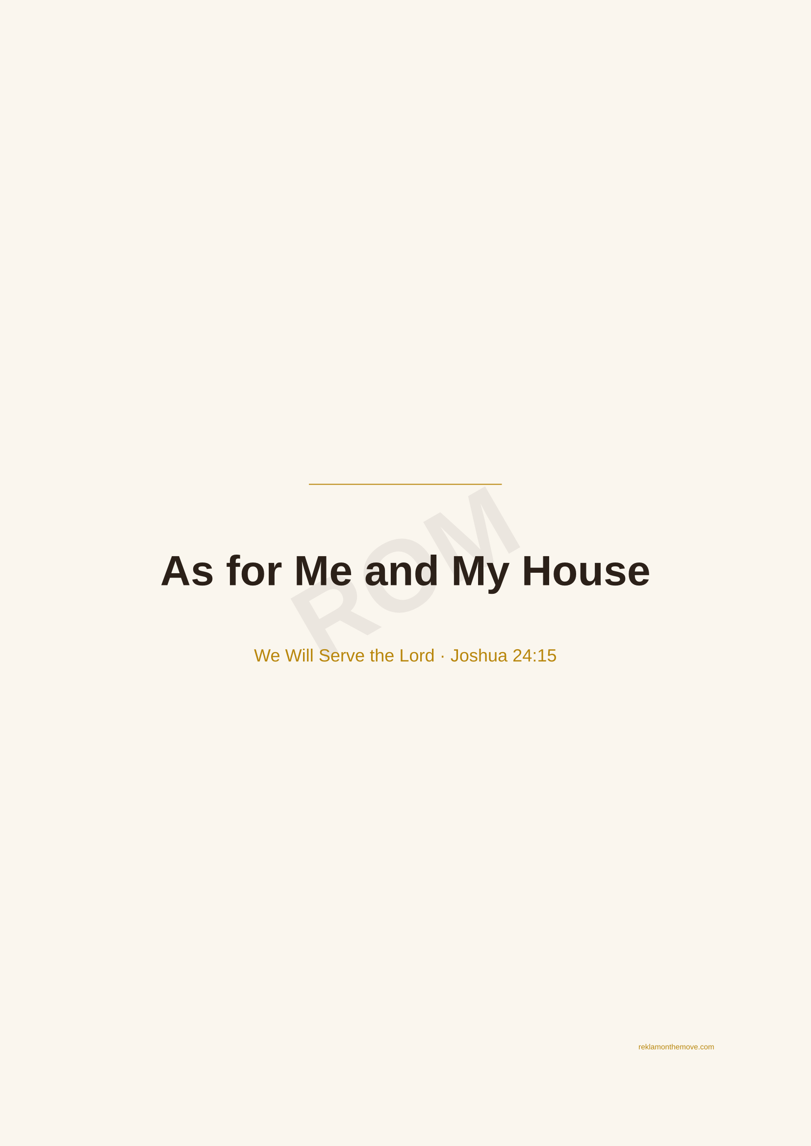 As for Me and My House · Espresso — ROM dijital ürün önizlemesi (filigranlı)