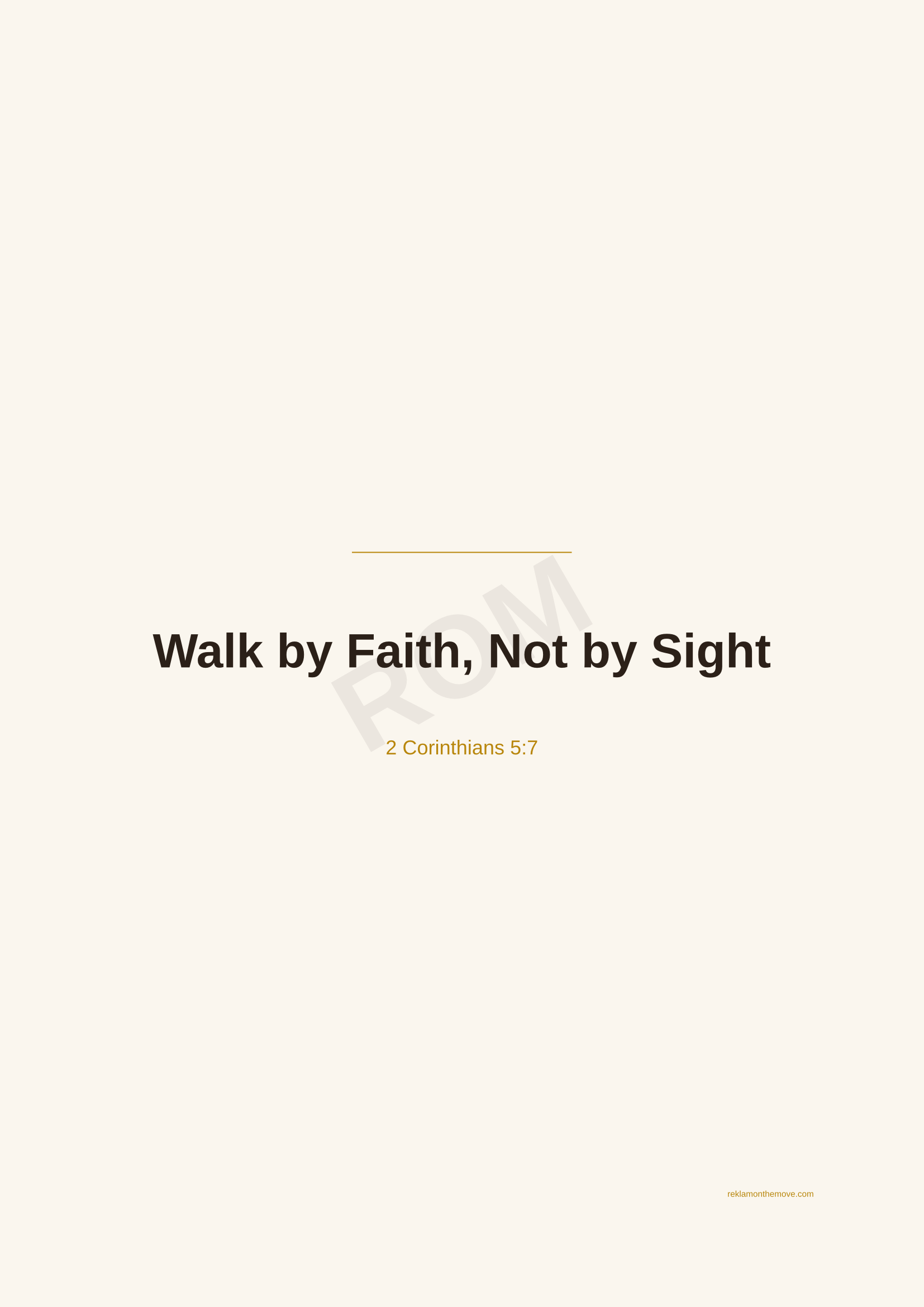 Walk by Faith, Not by Sight · Espresso — ROM dijital ürün önizlemesi (filigranlı)