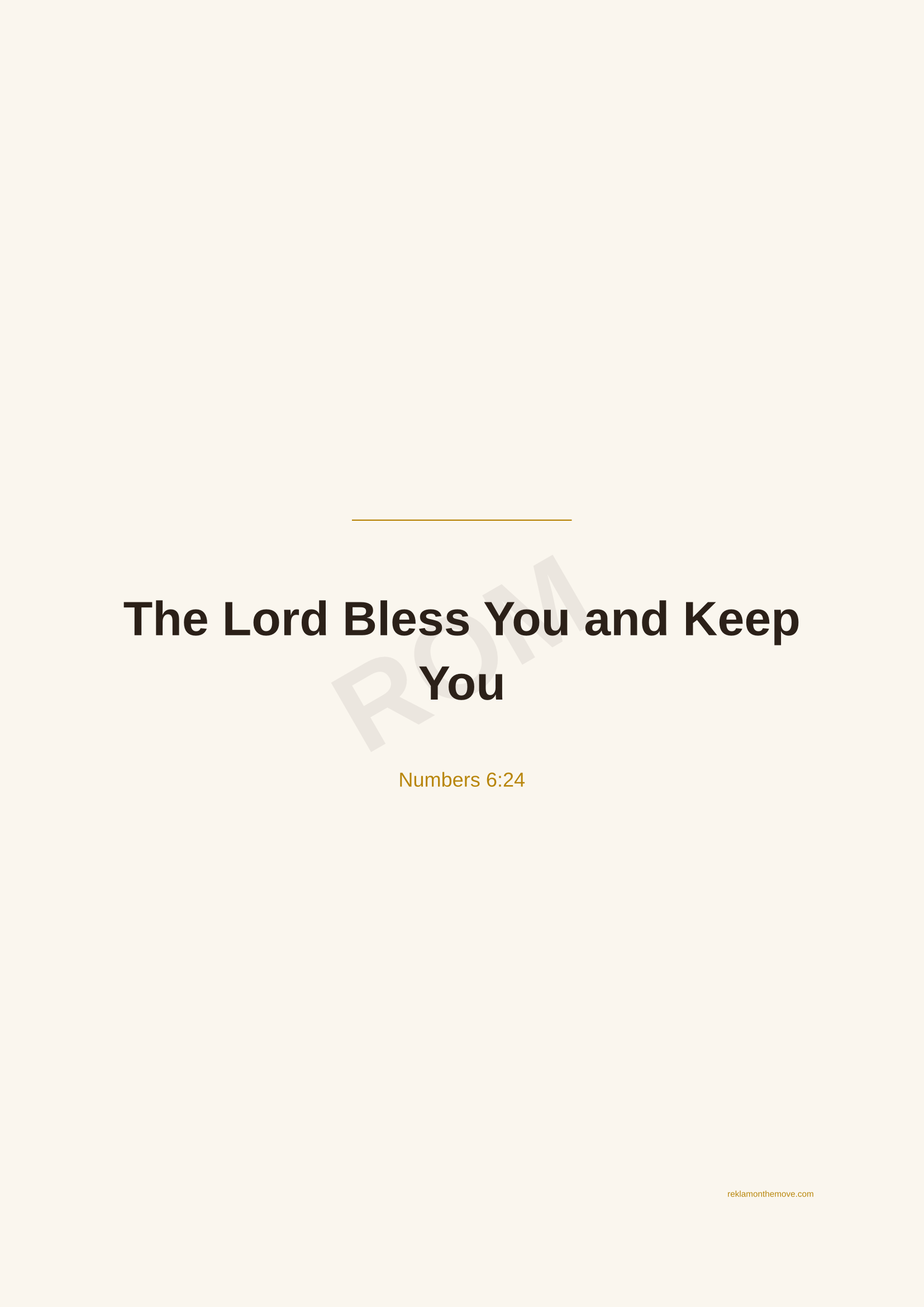 The Lord Bless You and Keep You · Espresso — ROM dijital ürün önizlemesi (filigranlı)