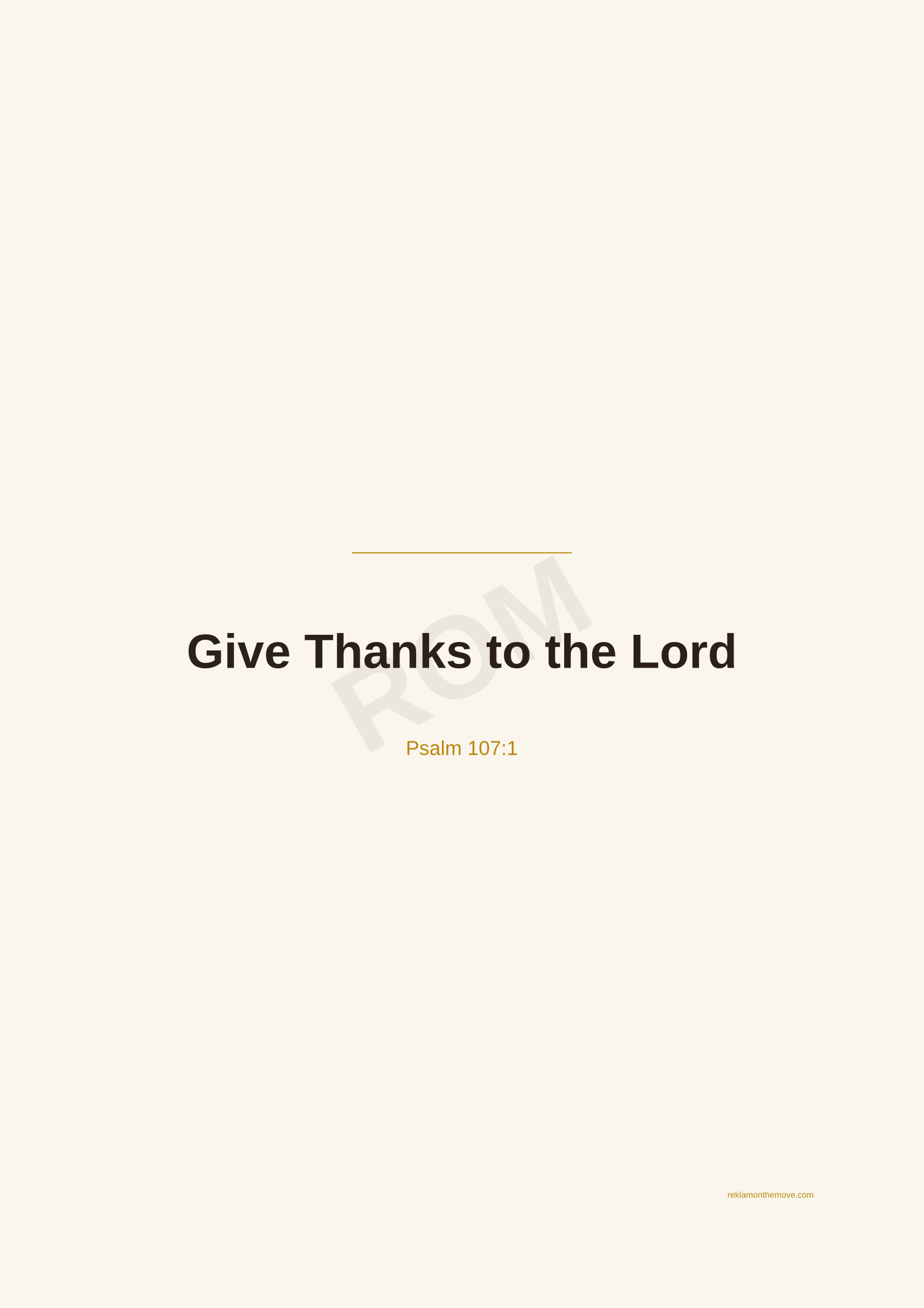 Give Thanks to the Lord · Espresso — ROM dijital ürün önizlemesi (filigranlı)