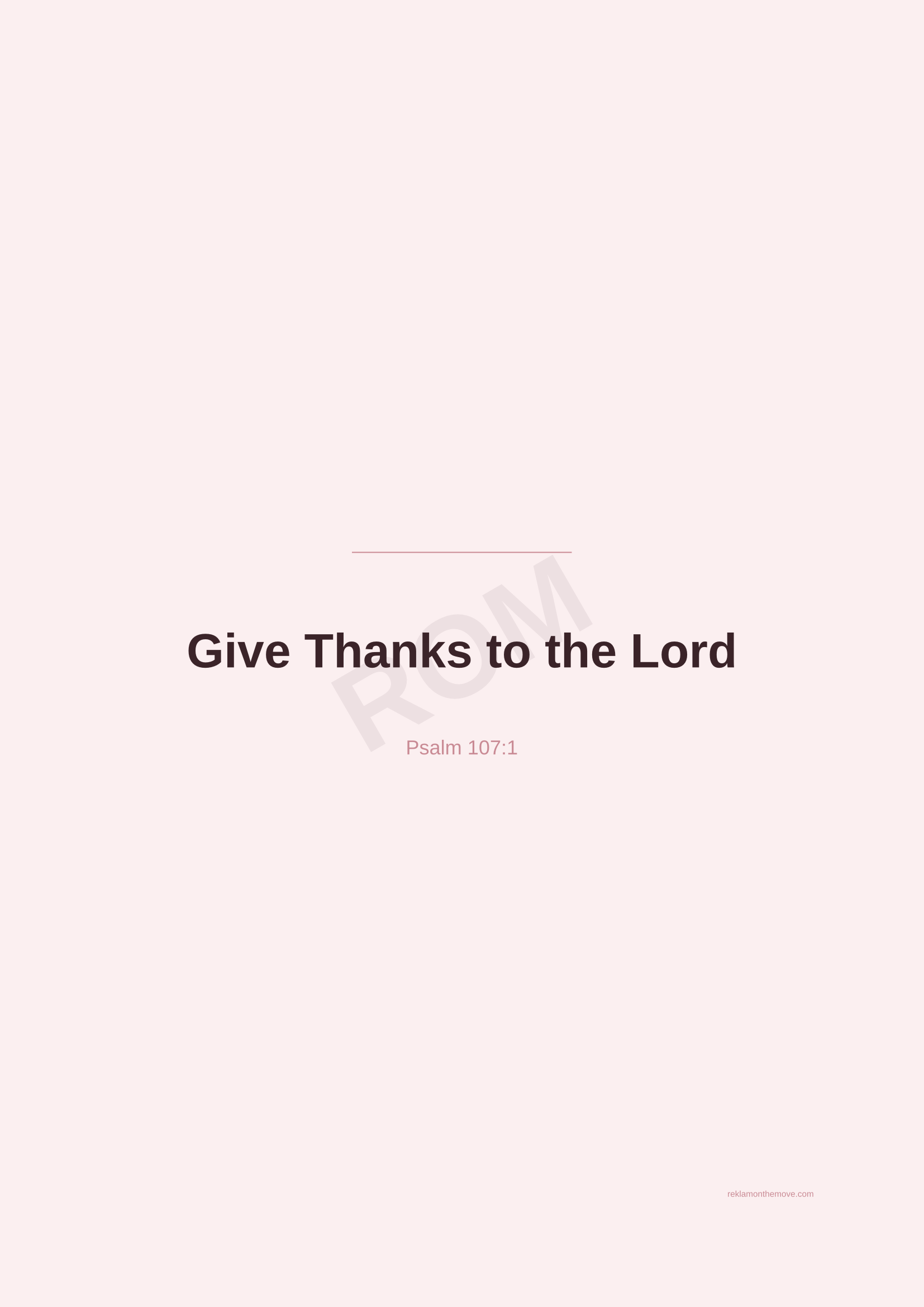 Give Thanks to the Lord · Gül — ROM dijital ürün önizlemesi (filigranlı)