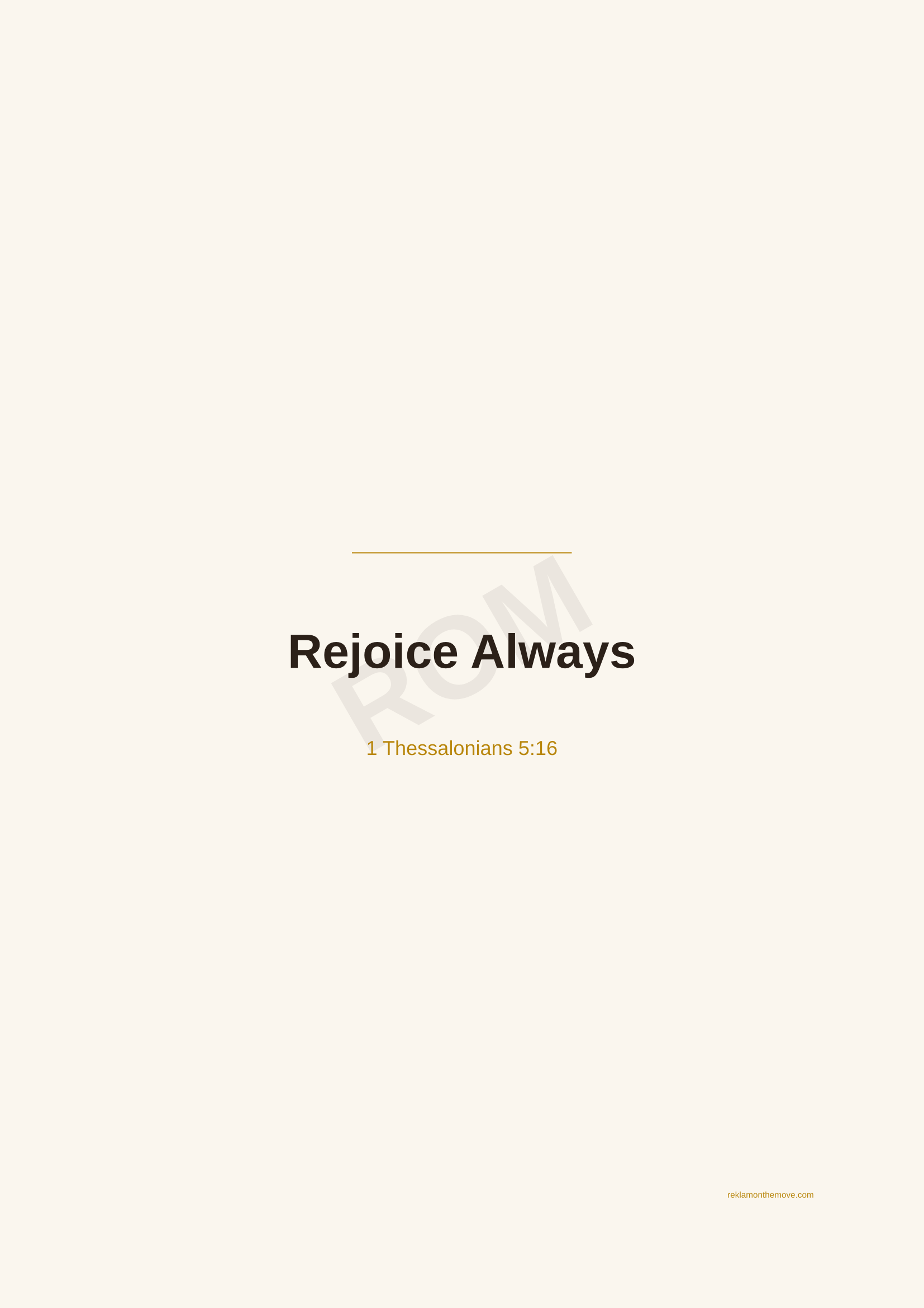 Rejoice Always · Espresso — ROM dijital ürün önizlemesi (filigranlı)