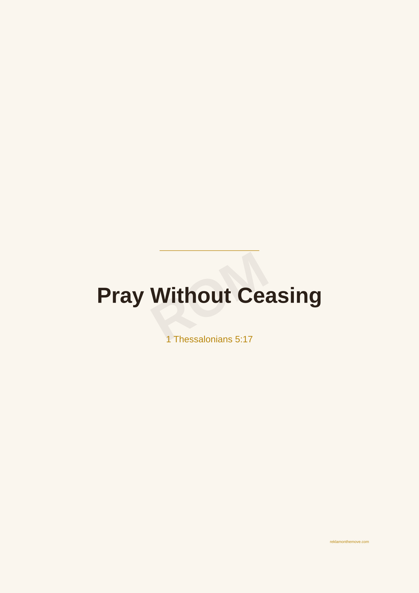 Pray Without Ceasing · Espresso — ROM dijital ürün önizlemesi (filigranlı)