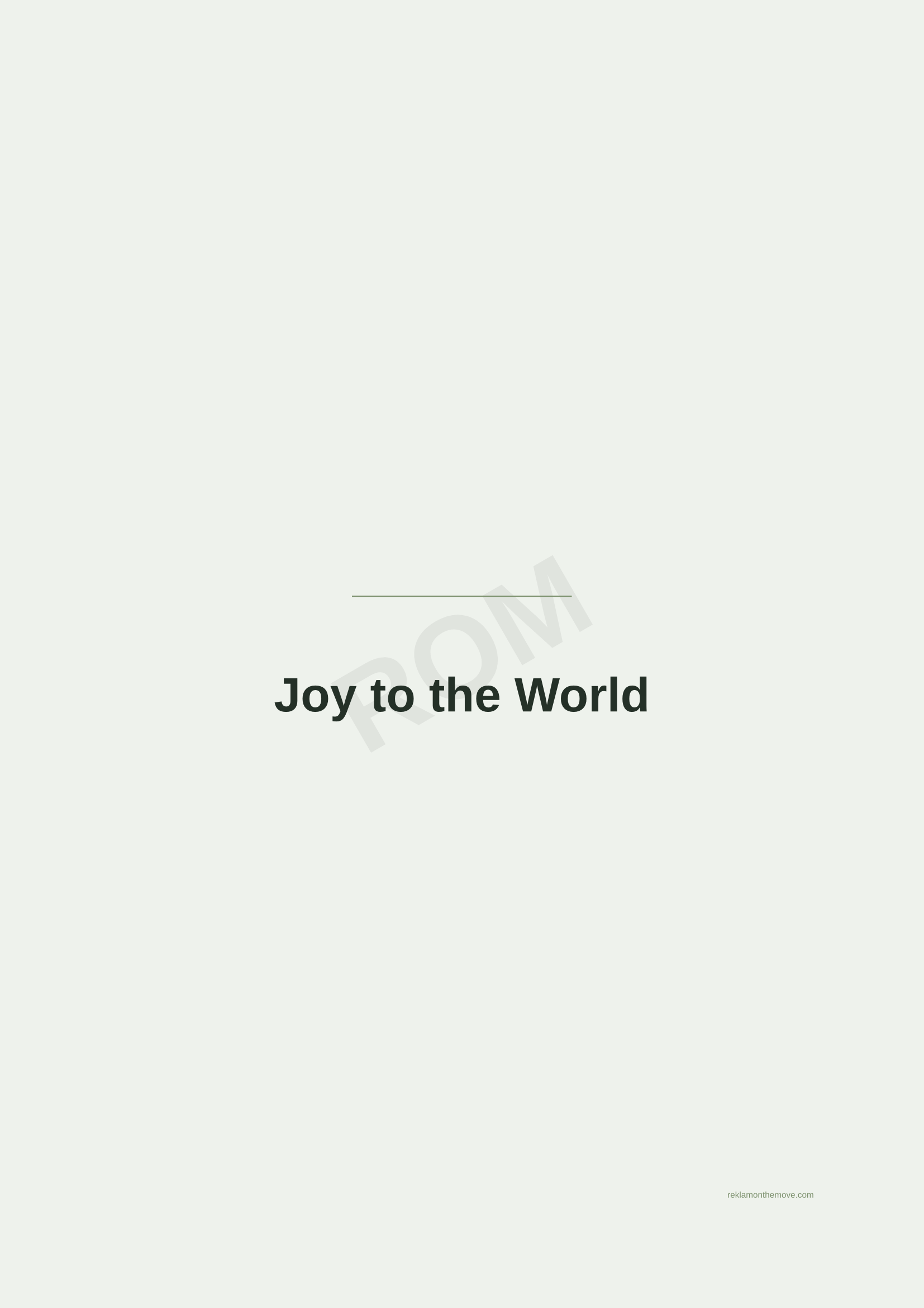 Joy to the World · Adaçayı — ROM dijital ürün önizlemesi (filigranlı)