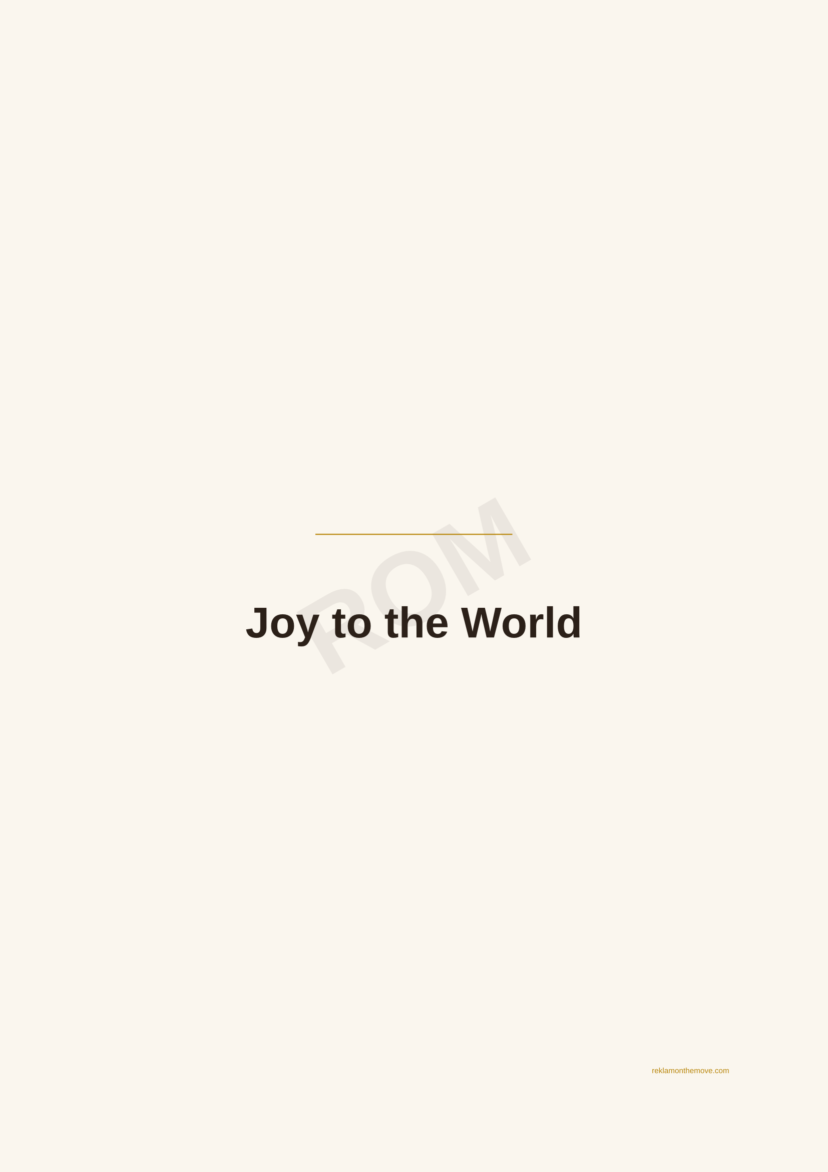 Joy to the World · Espresso — ROM dijital ürün önizlemesi (filigranlı)