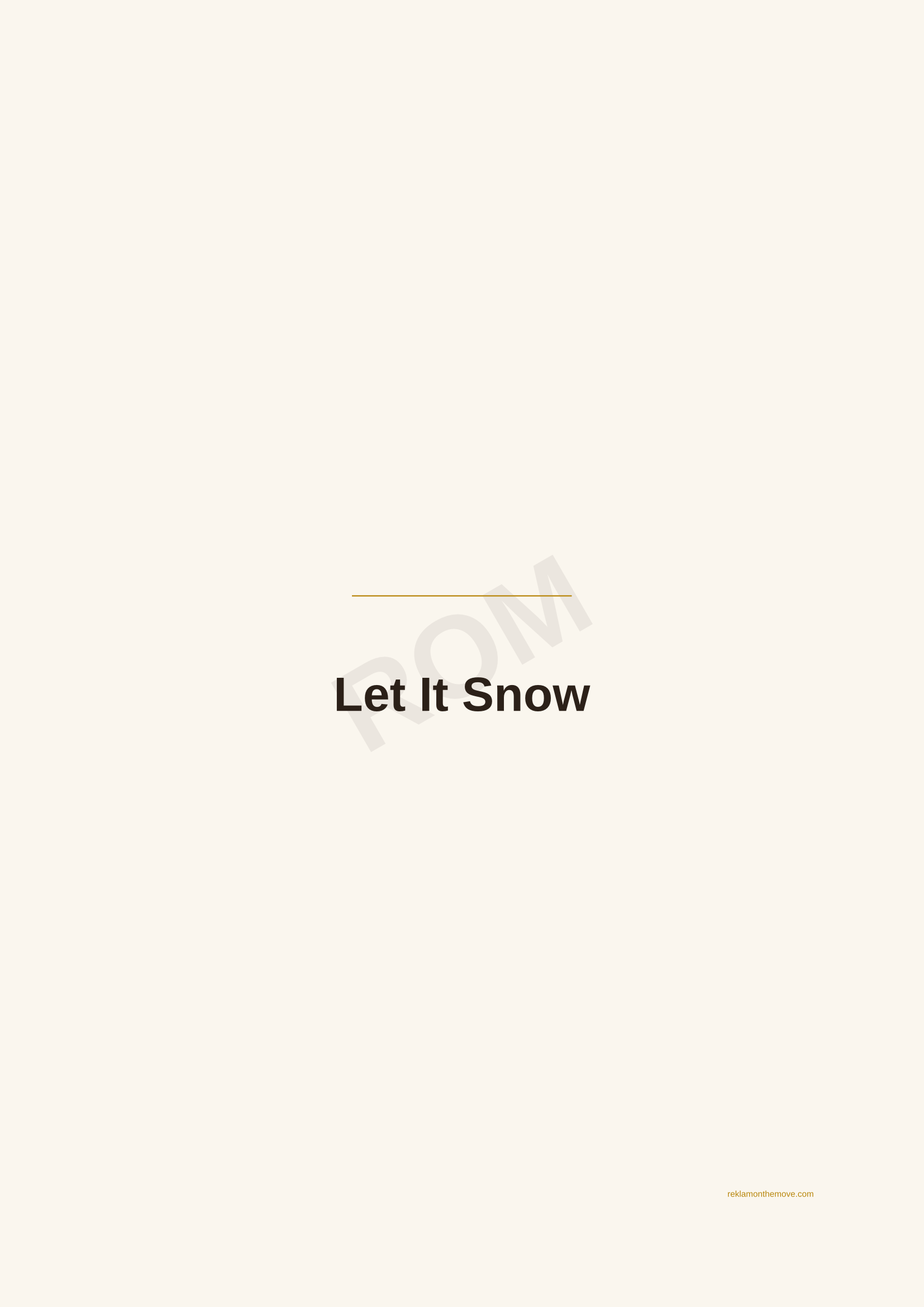 Let It Snow · Espresso — ROM dijital ürün önizlemesi (filigranlı)