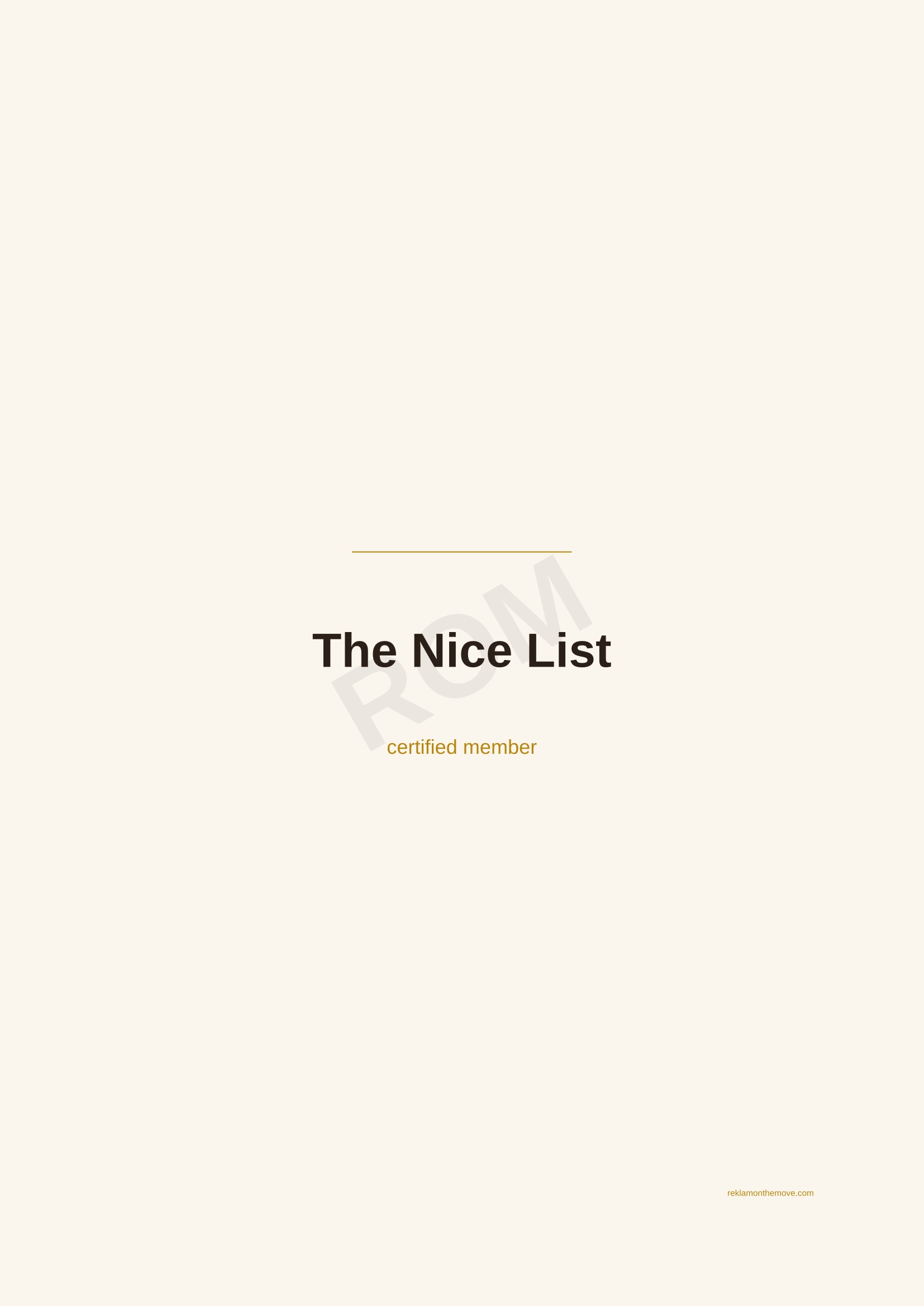 The Nice List · Espresso — ROM dijital ürün önizlemesi (filigranlı)