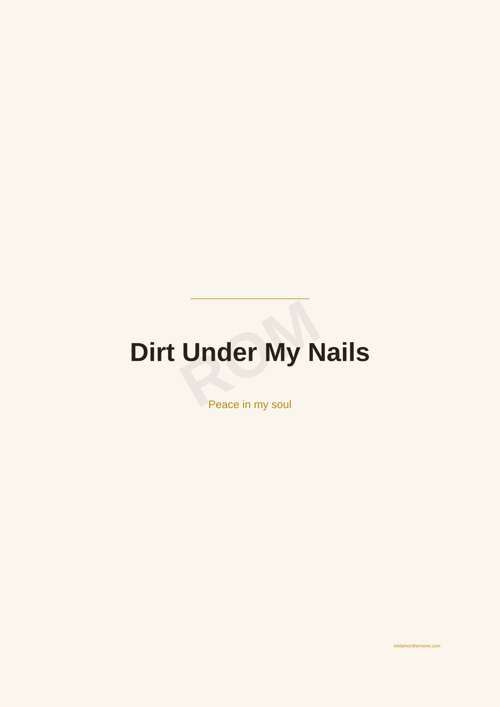 Dirt Under My Nails · Espresso — ROM dijital ürün önizlemesi (filigranlı)