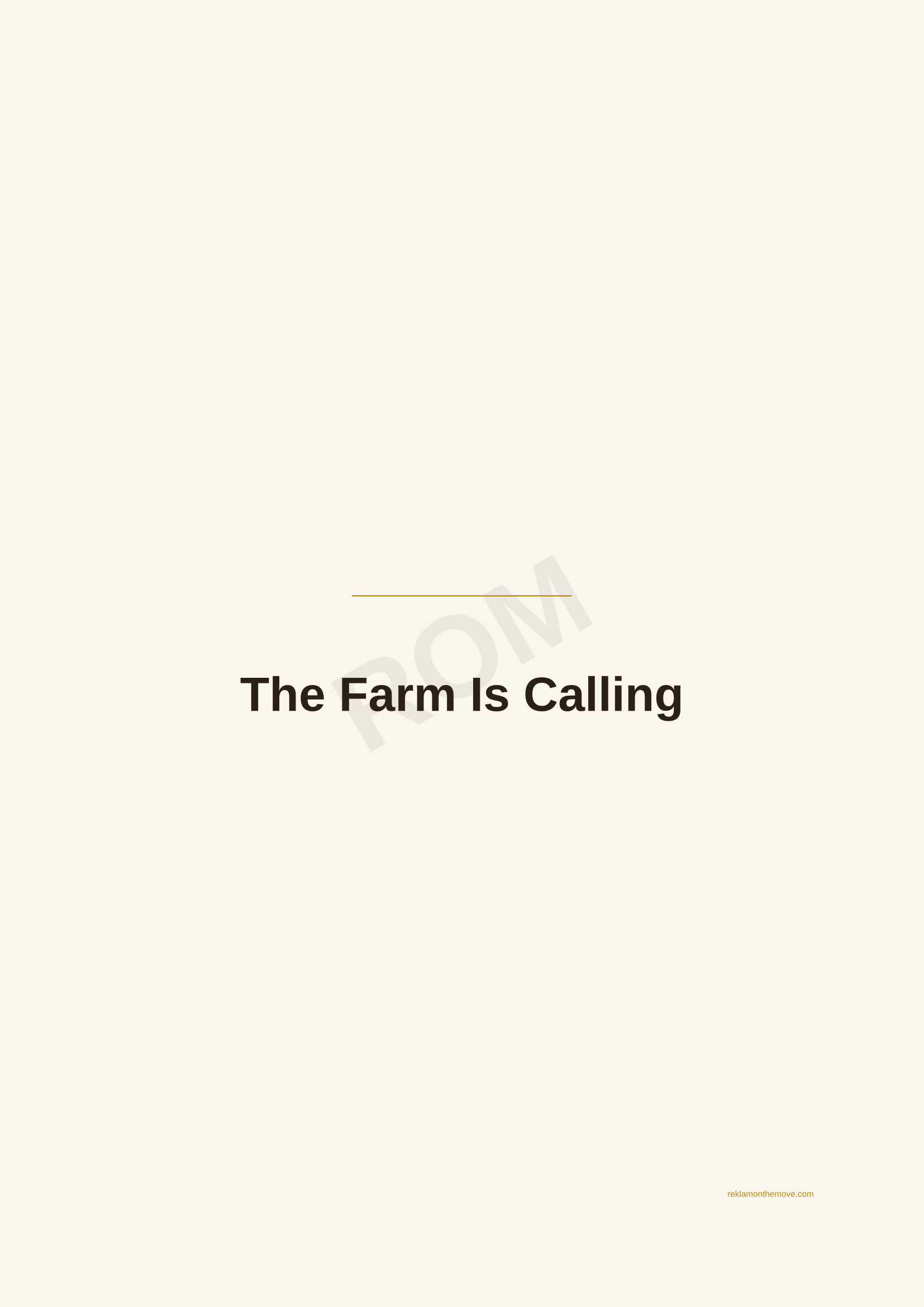 The Farm Is Calling · Espresso — ROM dijital ürün önizlemesi (filigranlı)