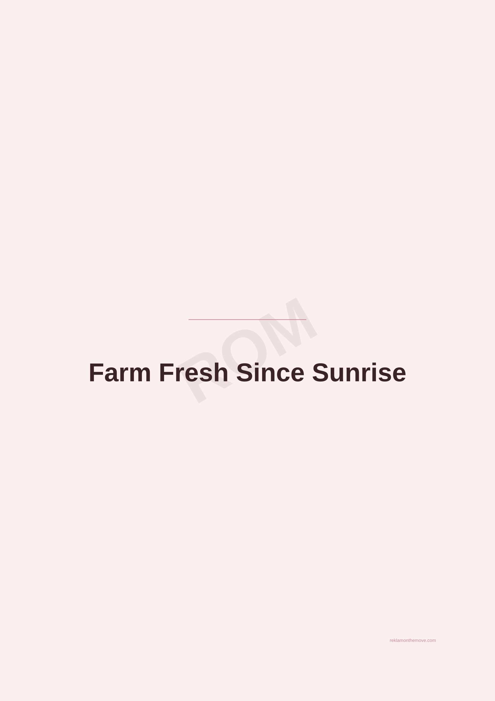Farm Fresh Since Sunrise · Gül — ROM dijital ürün önizlemesi (filigranlı)