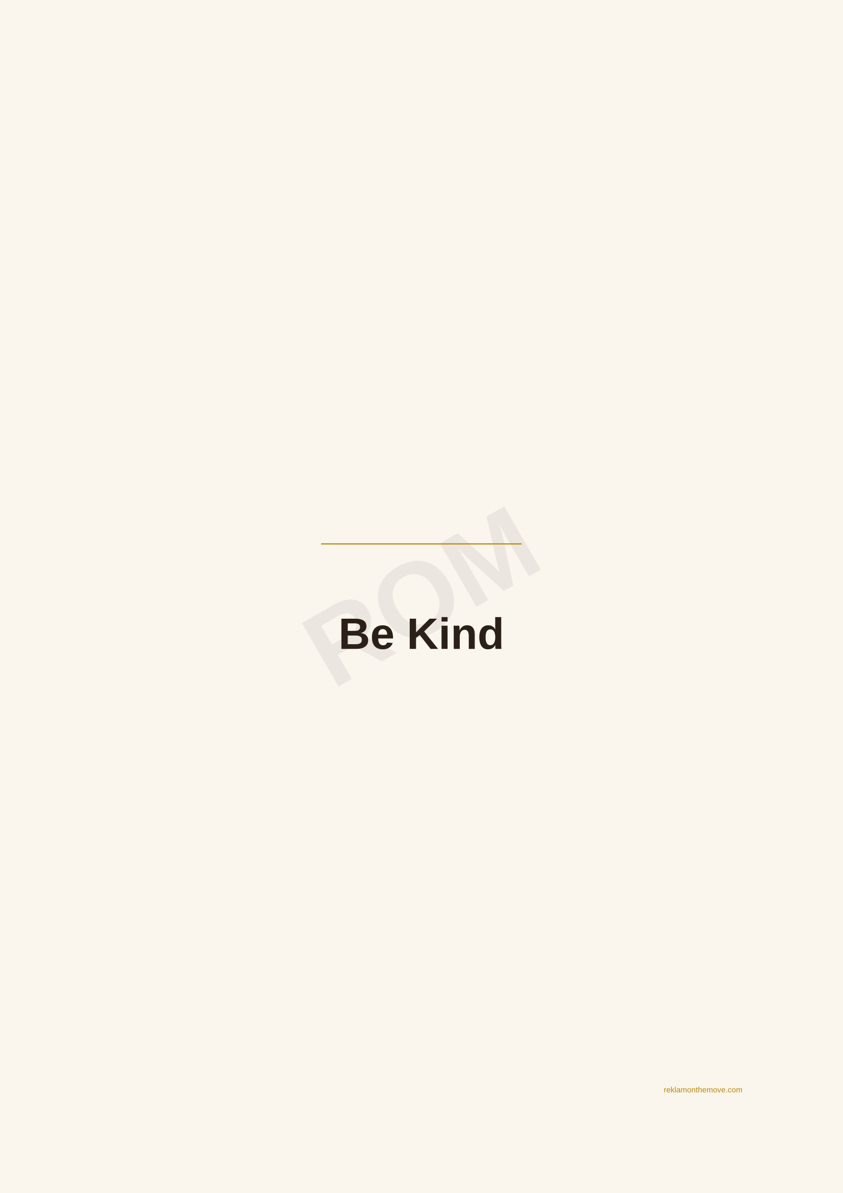 Be Kind · Espresso — ROM dijital ürün önizlemesi (filigranlı)