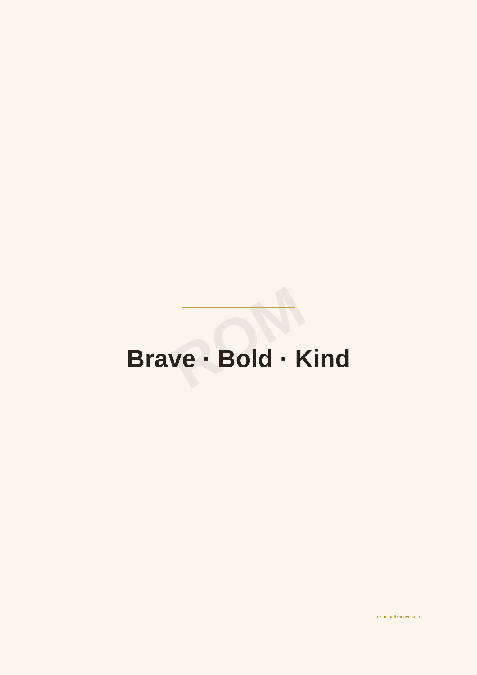 Brave · Bold · Kind · Espresso — ROM dijital ürün önizlemesi (filigranlı)