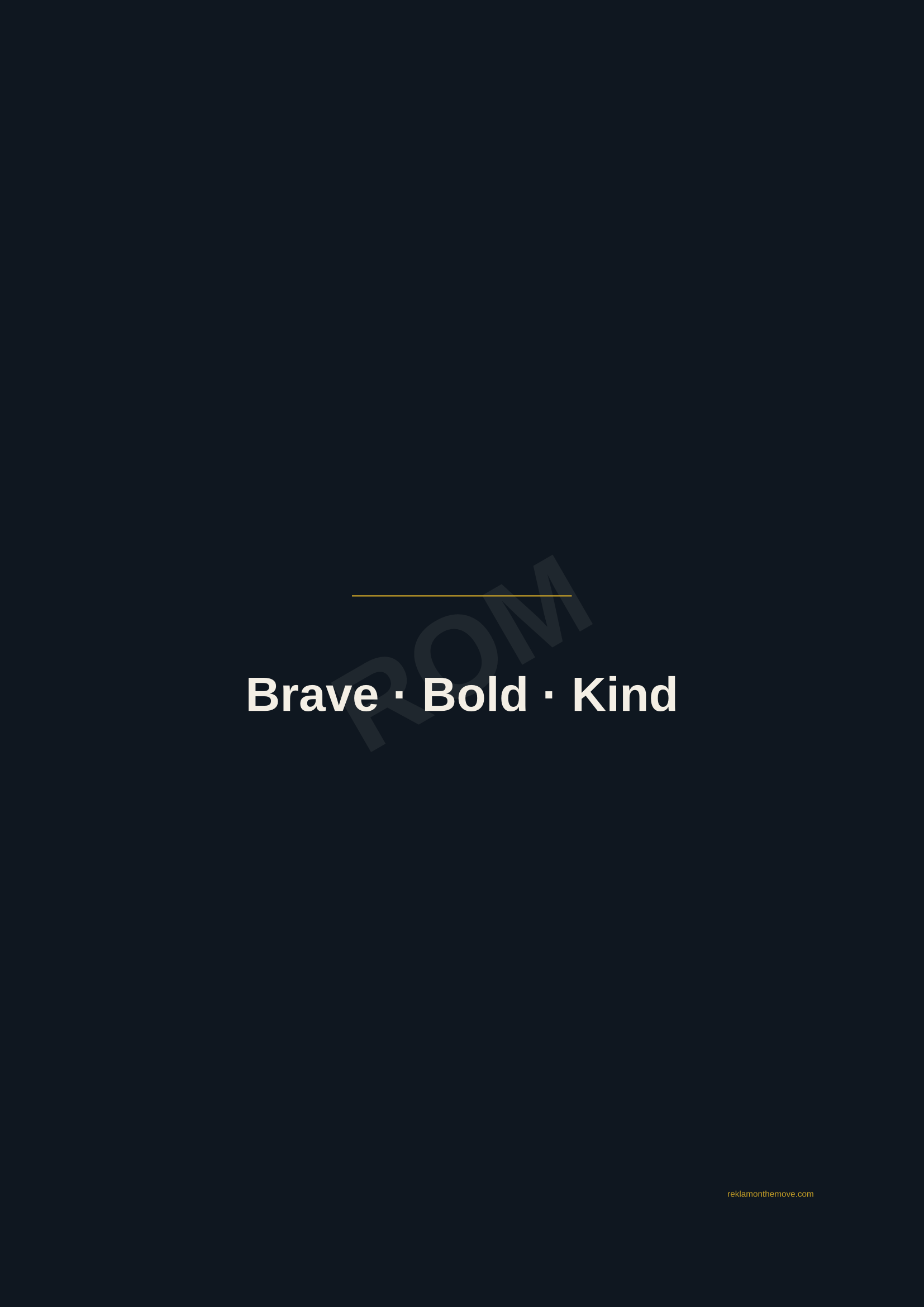 Brave · Bold · Kind · Gece — ROM dijital ürün önizlemesi (filigranlı)