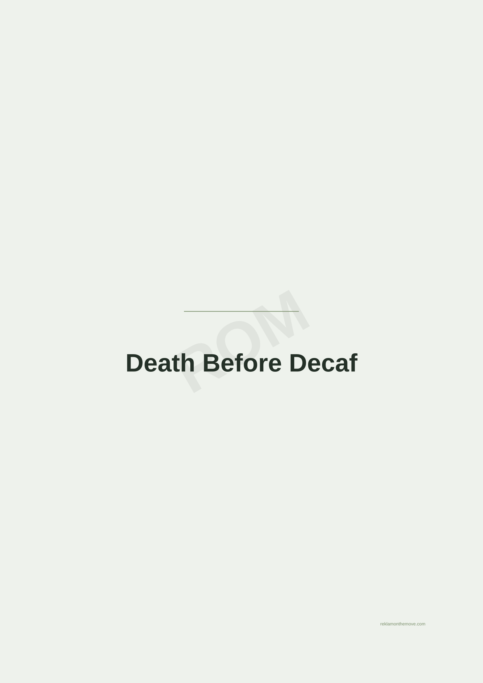 Death Before Decaf · Adaçayı — ROM dijital ürün önizlemesi (filigranlı)