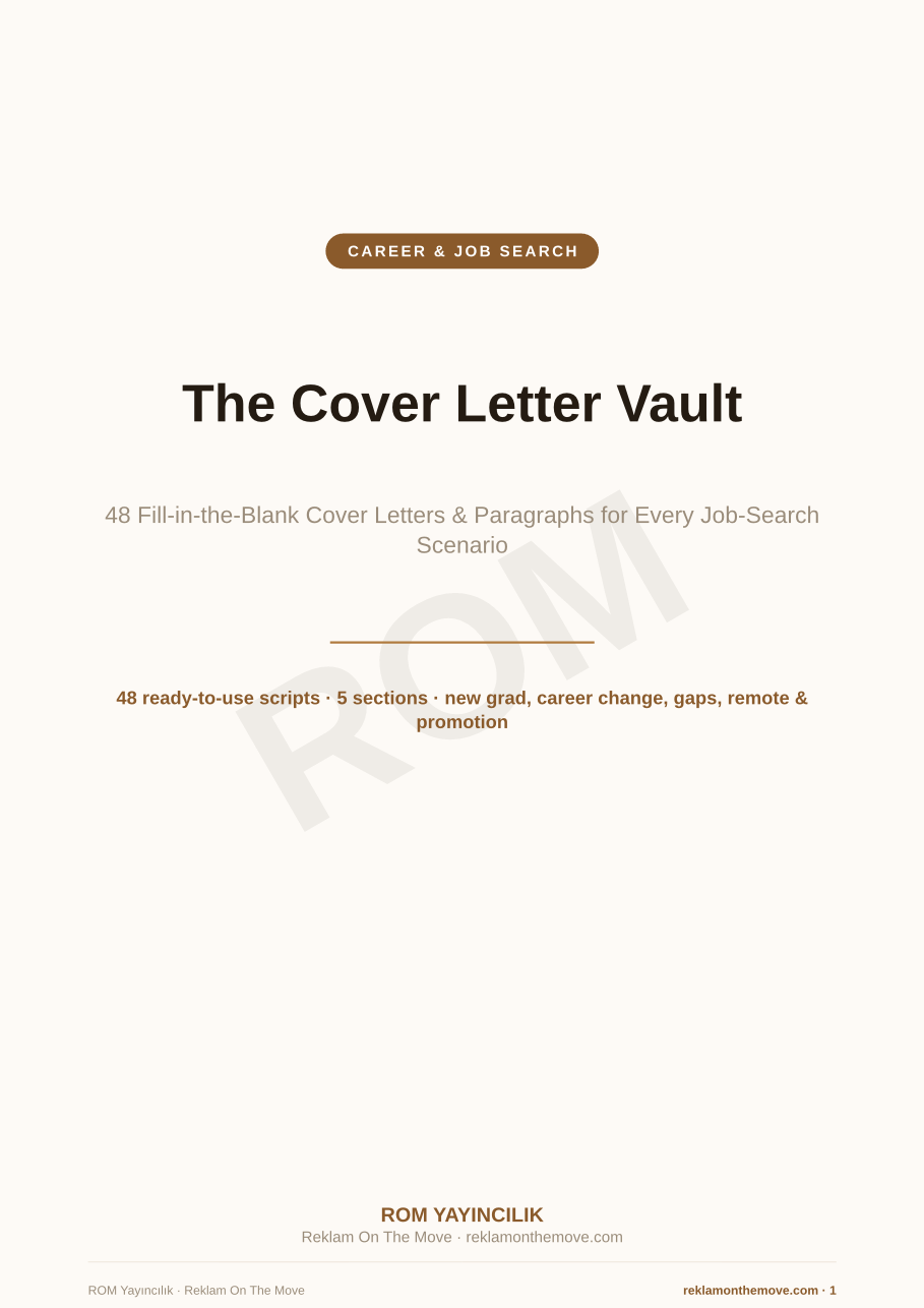 The Cover Letter Vault — ROM dijital ürün önizlemesi (filigranlı)