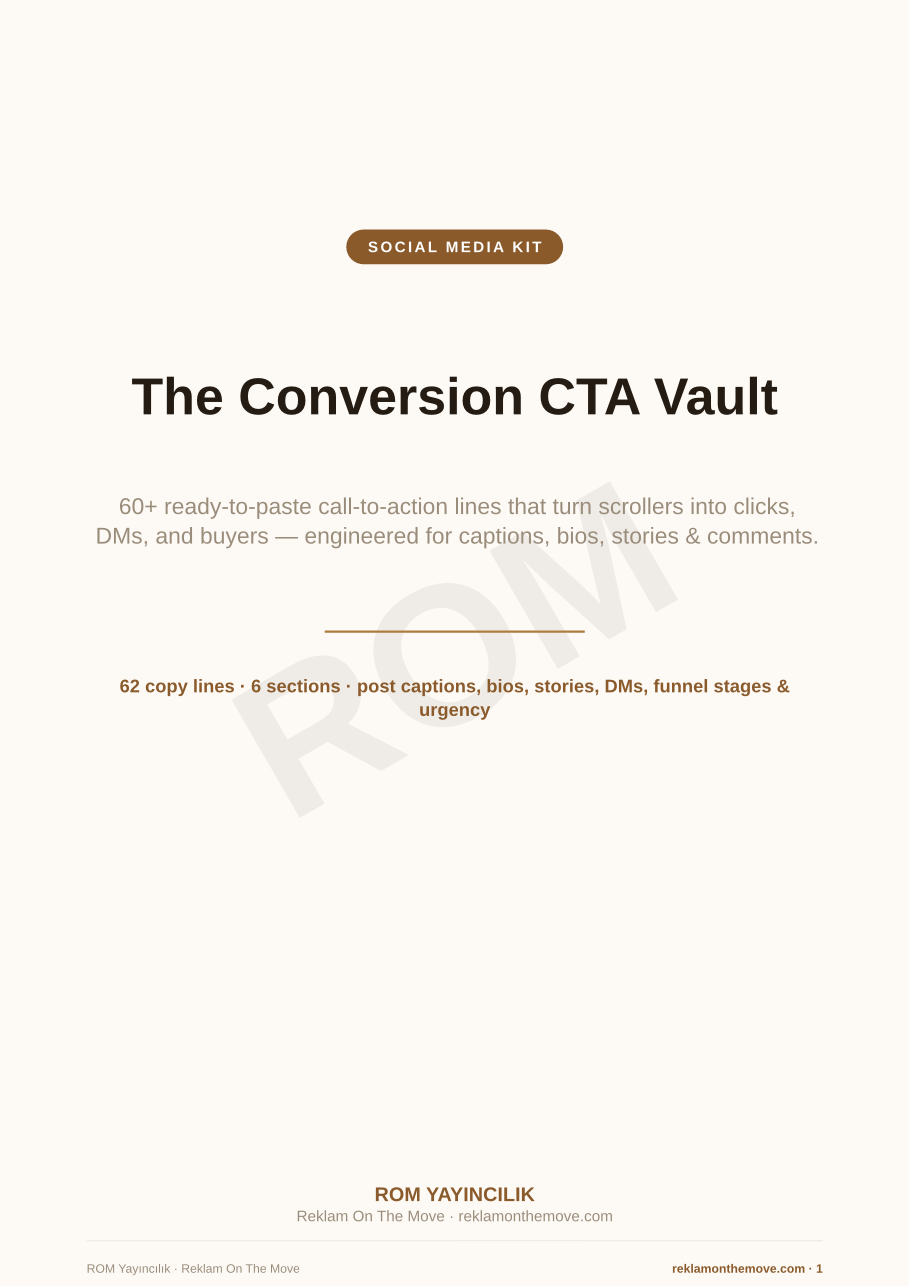 The Conversion CTA Vault — ROM dijital ürün önizlemesi (filigranlı)