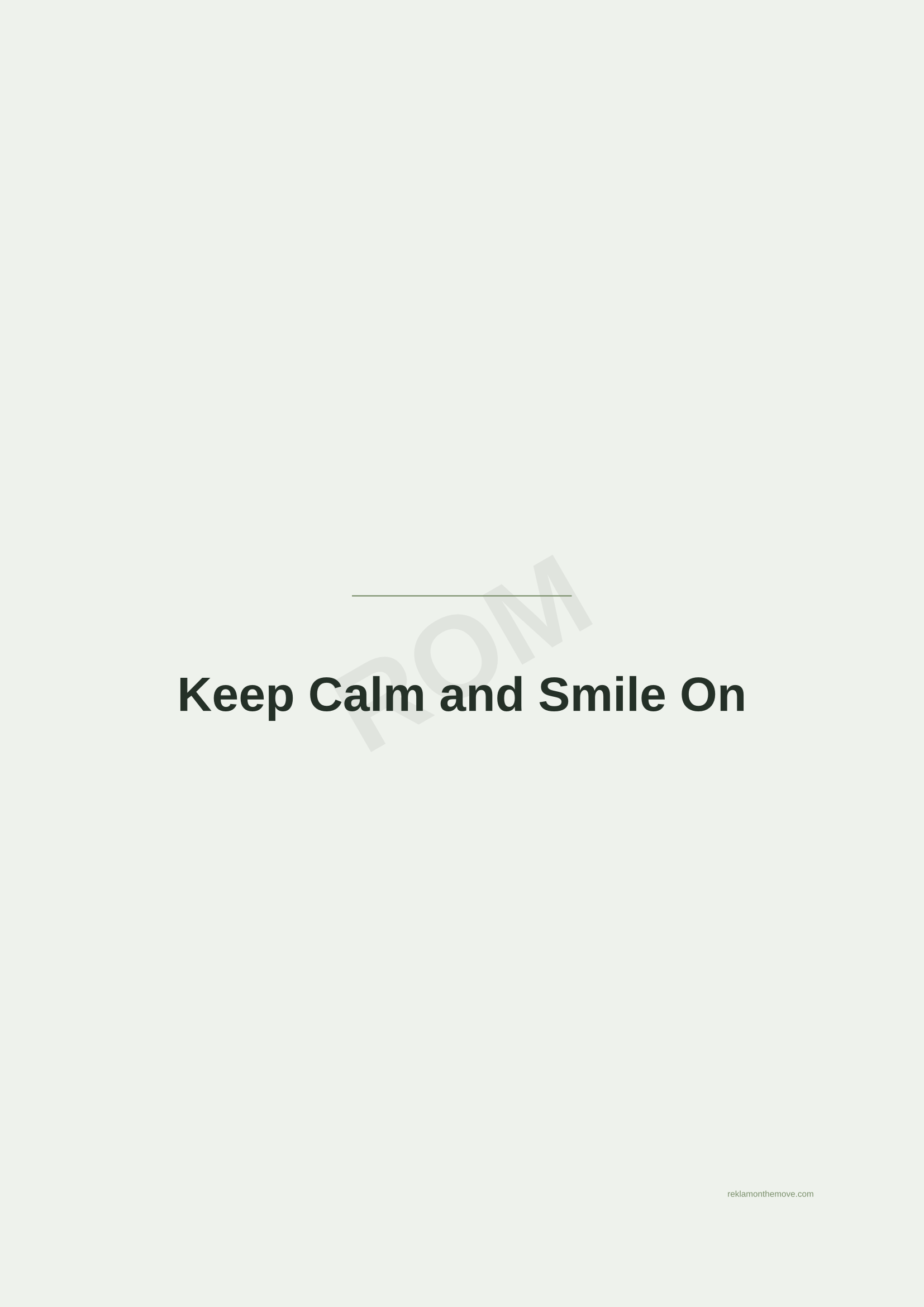 Keep Calm and Smile On · Adaçayı — ROM dijital ürün önizlemesi (filigranlı)