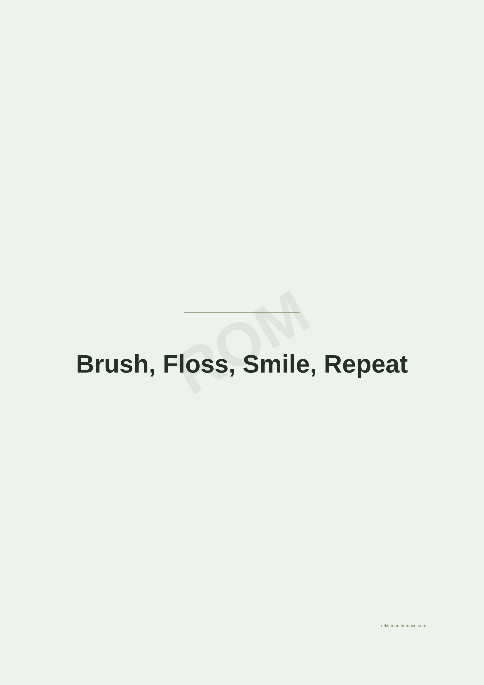 Brush, Floss, Smile, Repeat · Adaçayı — ROM dijital ürün önizlemesi (filigranlı)