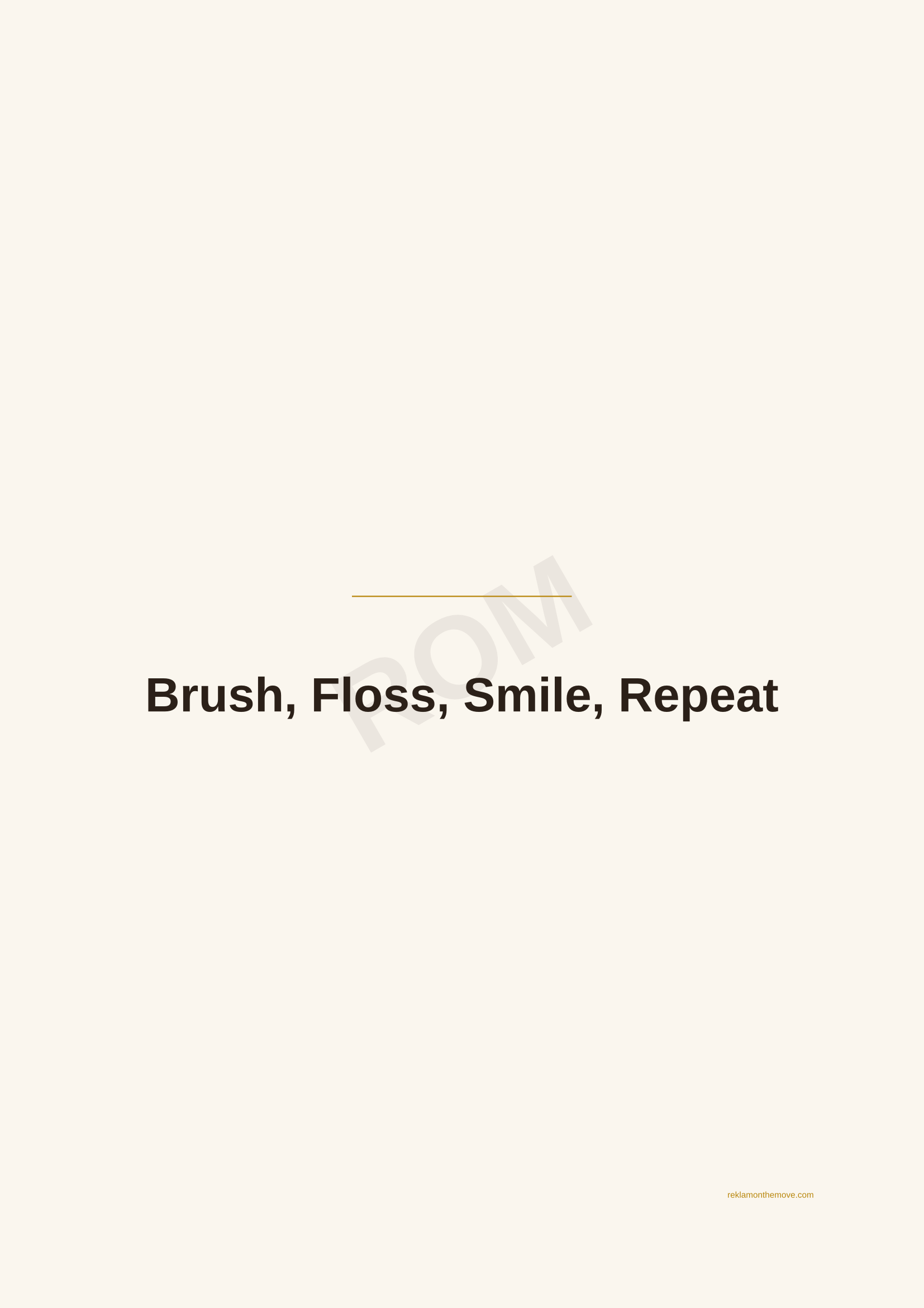 Brush, Floss, Smile, Repeat · Espresso — ROM dijital ürün önizlemesi (filigranlı)
