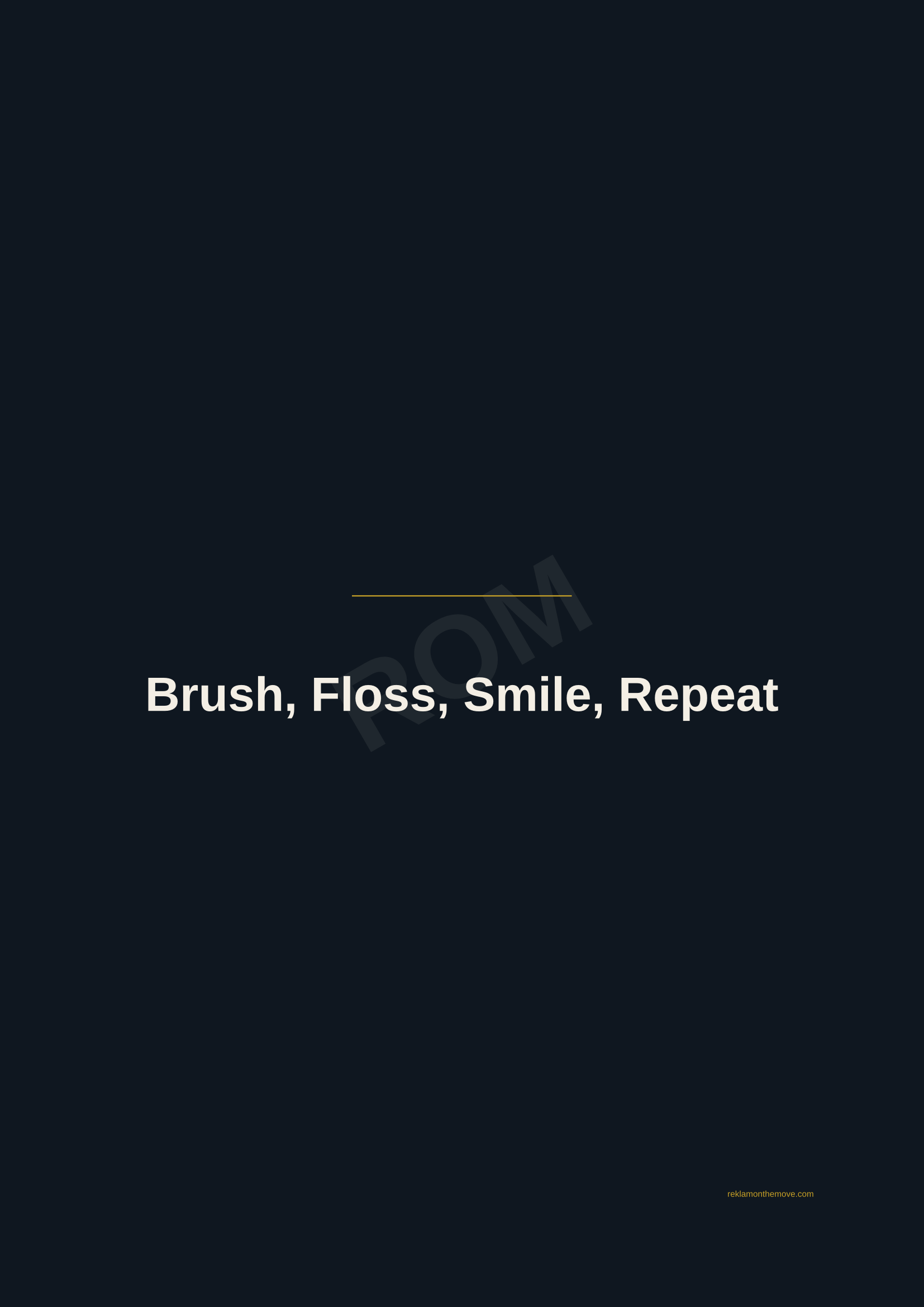 Brush, Floss, Smile, Repeat · Gece — ROM dijital ürün önizlemesi (filigranlı)