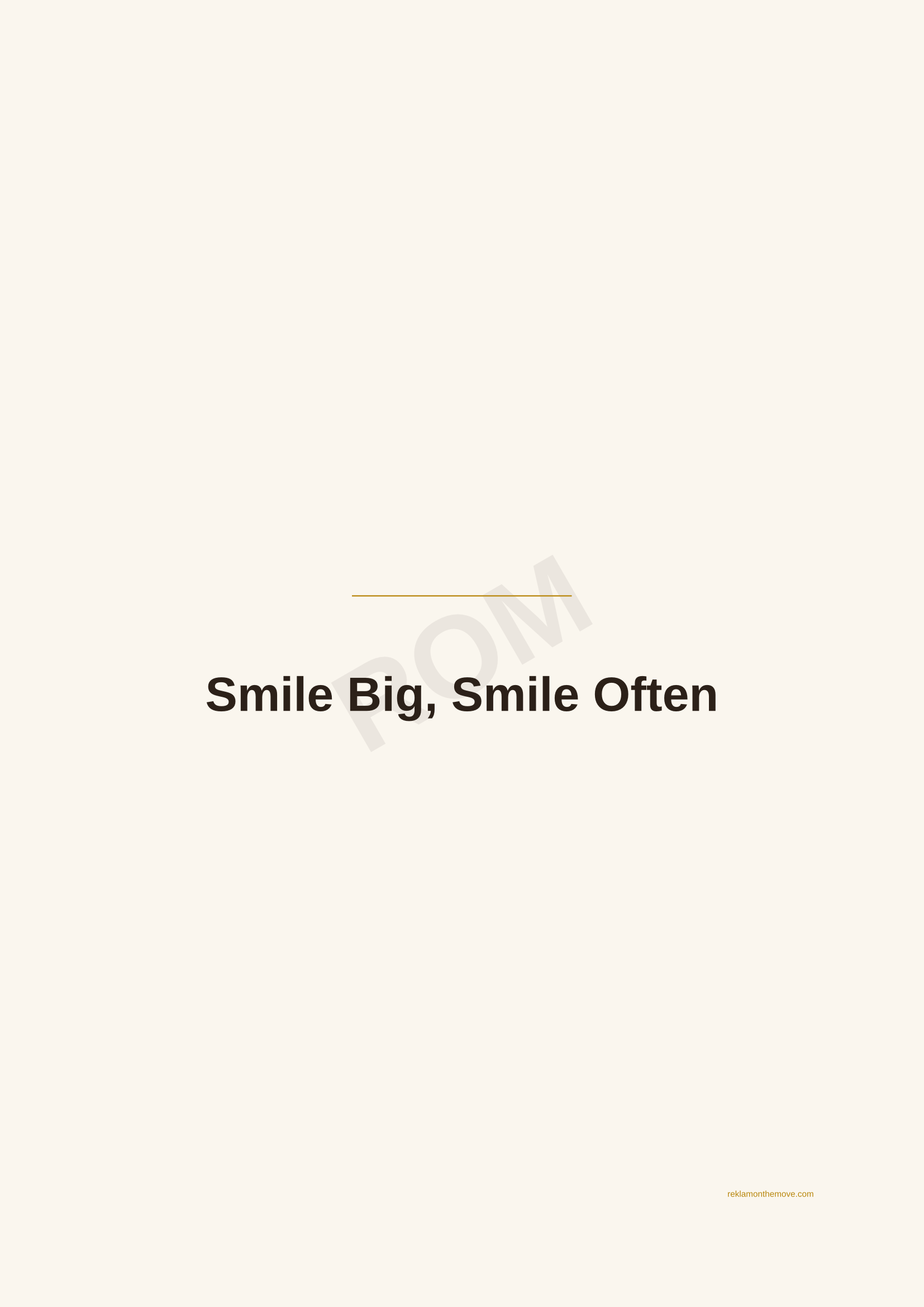 Smile Big, Smile Often · Espresso — ROM dijital ürün önizlemesi (filigranlı)