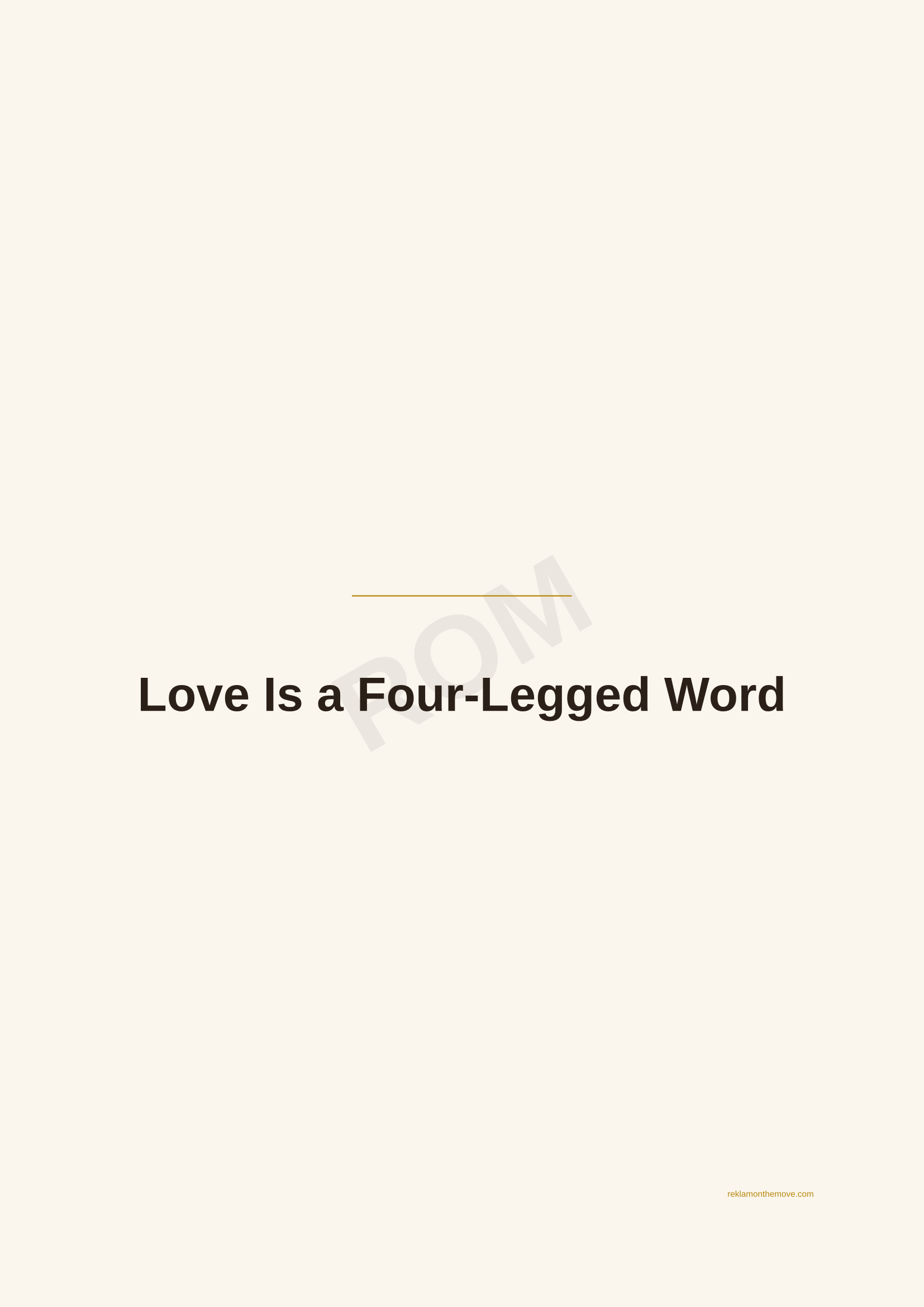 Love Is a Four-Legged Word · Espresso — ROM dijital ürün önizlemesi (filigranlı)