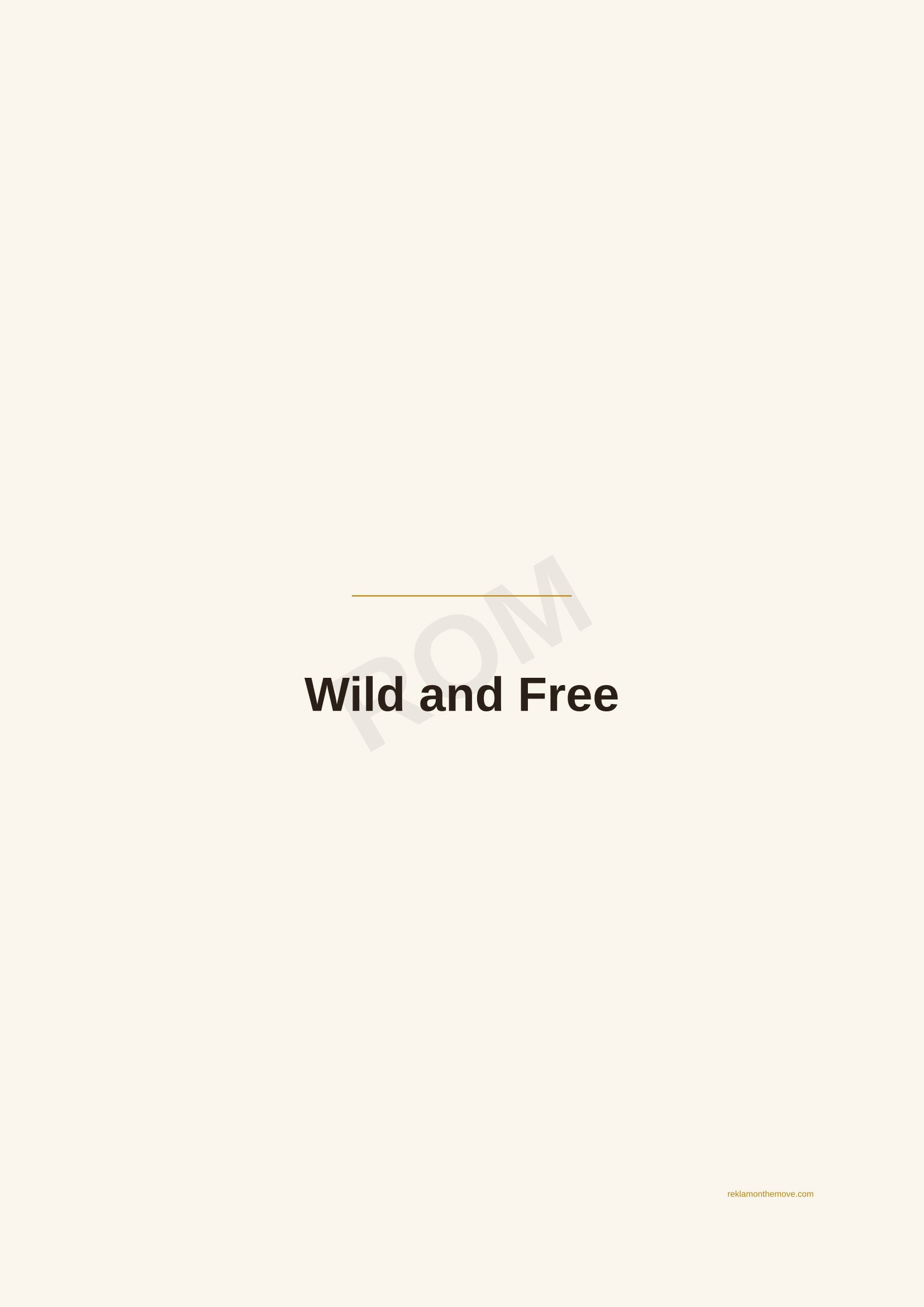 Wild and Free · Espresso — ROM dijital ürün önizlemesi (filigranlı)