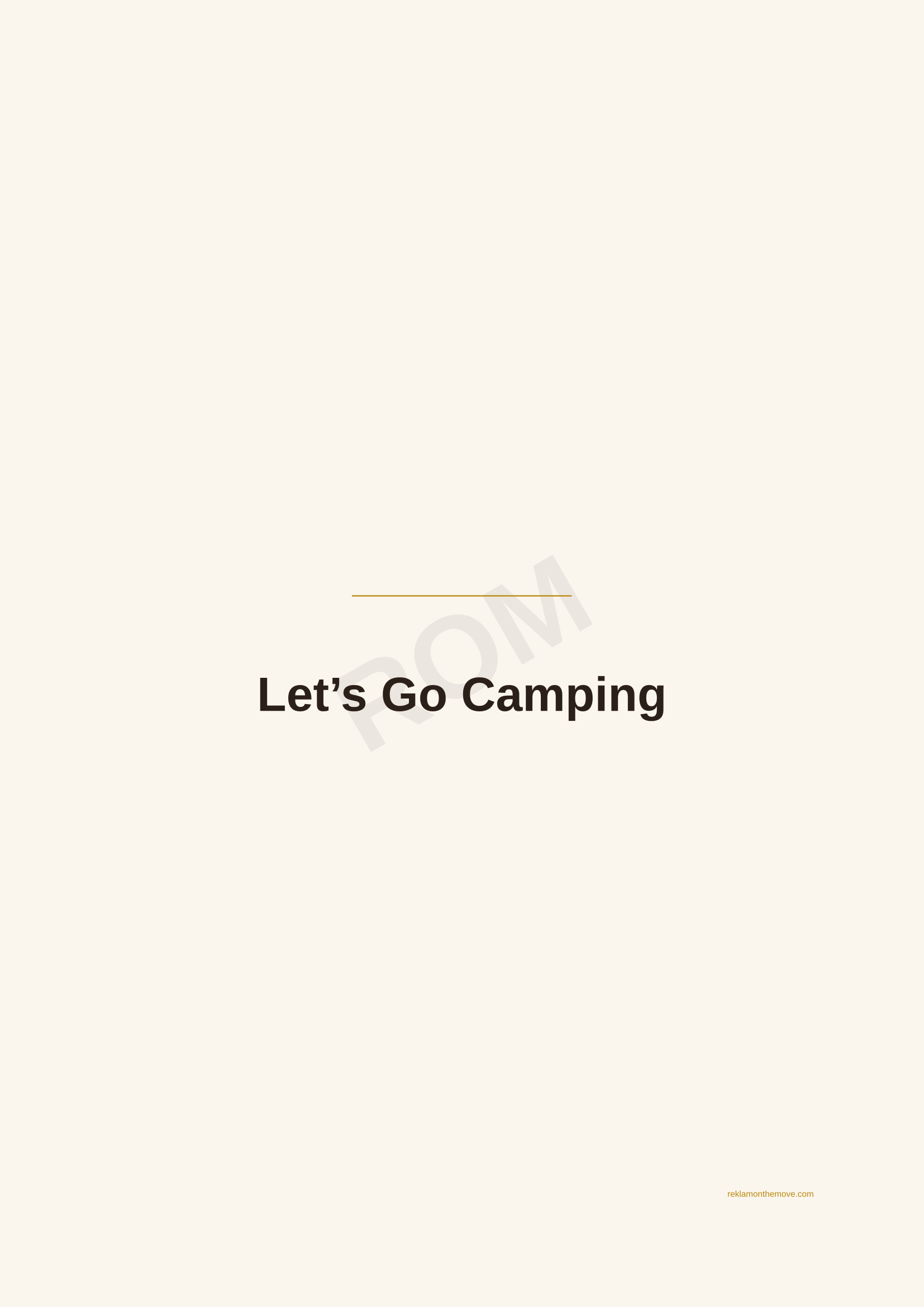 Let's Go Camping · Espresso — ROM dijital ürün önizlemesi (filigranlı)
