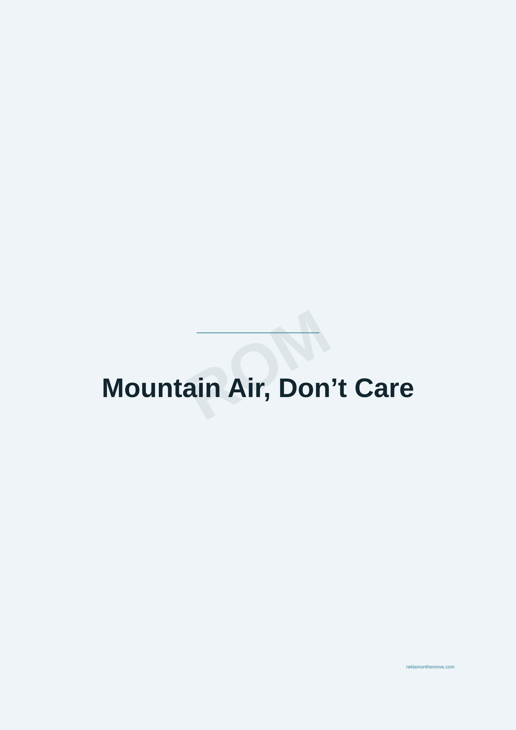 Mountain Air, Don't Care · Okyanus — ROM dijital ürün önizlemesi (filigranlı)
