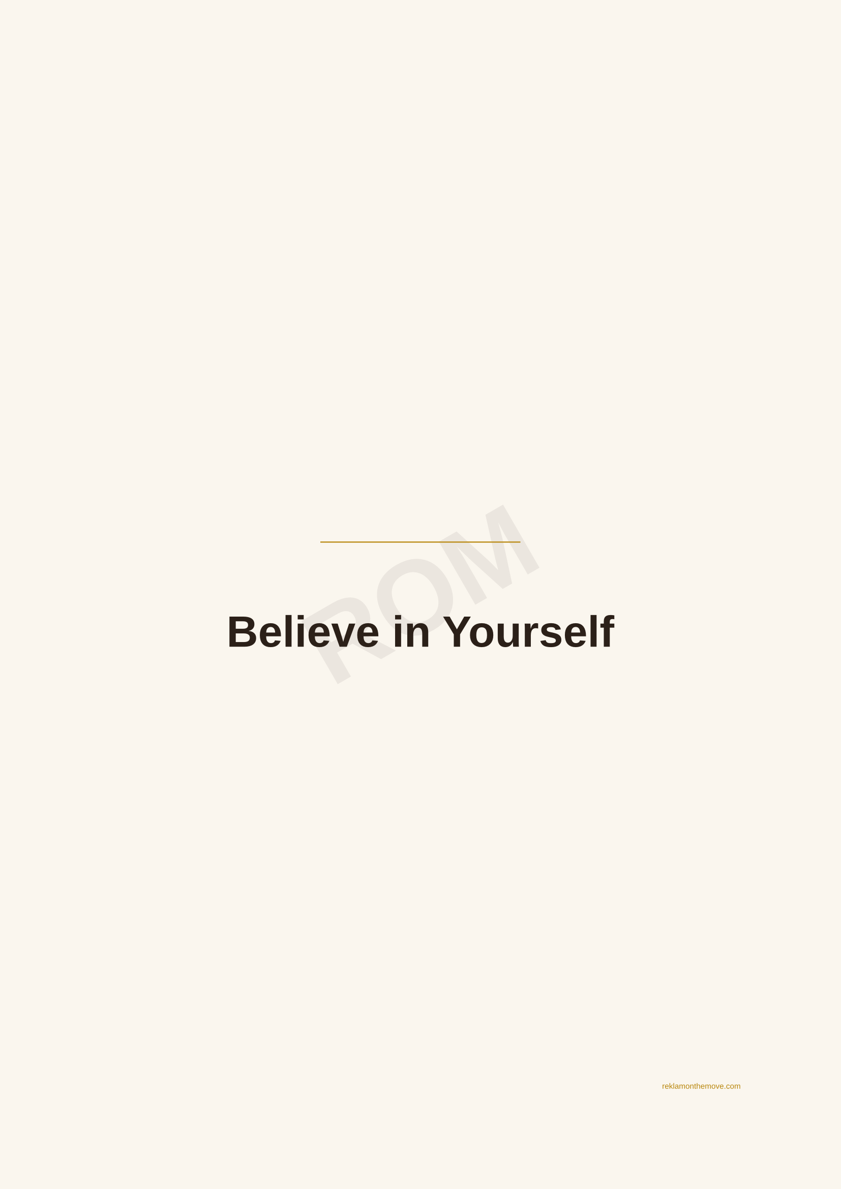 Believe in Yourself · Espresso — ROM dijital ürün önizlemesi (filigranlı)
