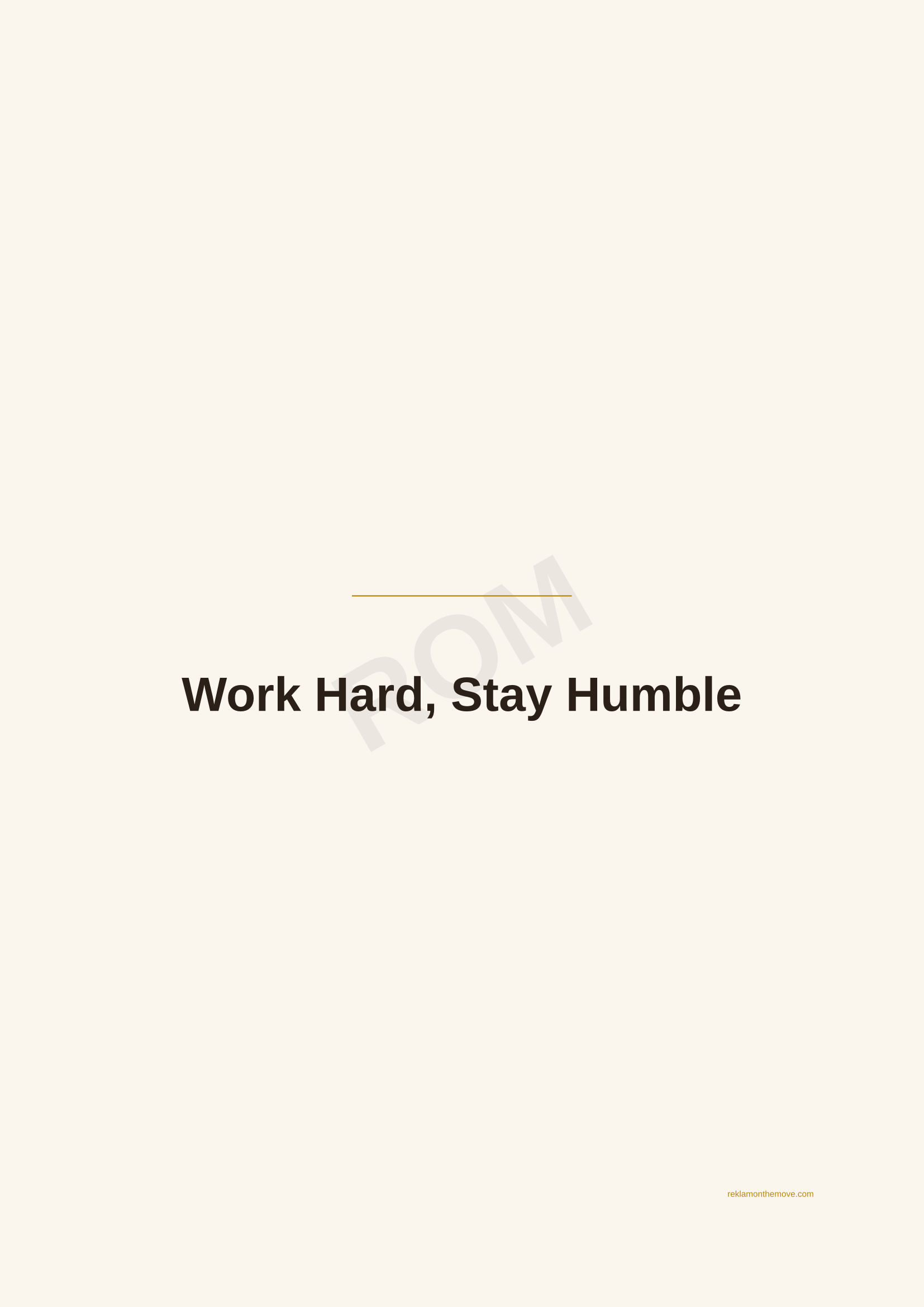 Work Hard, Stay Humble · Espresso — ROM dijital ürün önizlemesi (filigranlı)