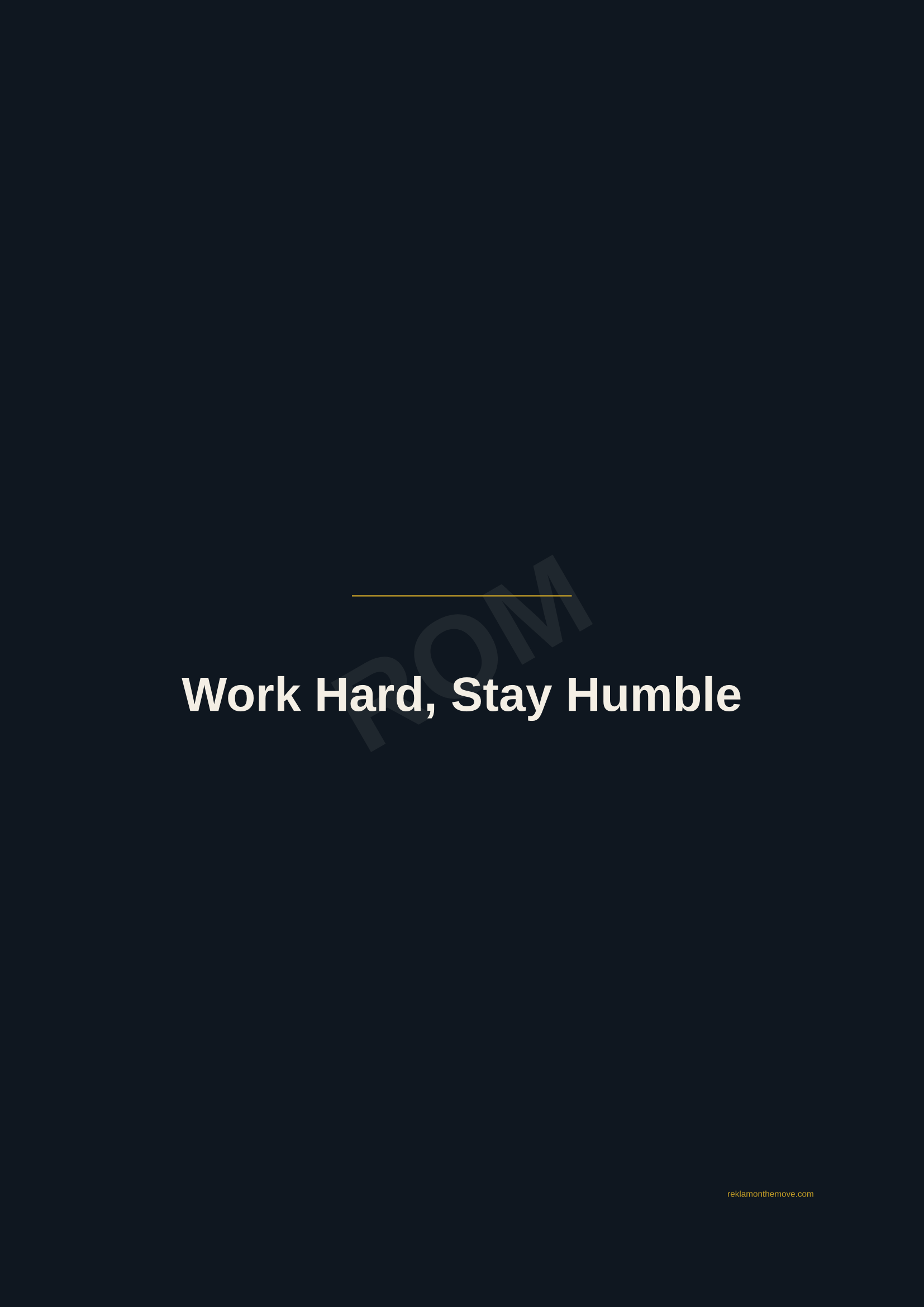 Work Hard, Stay Humble · Gece — ROM dijital ürün önizlemesi (filigranlı)