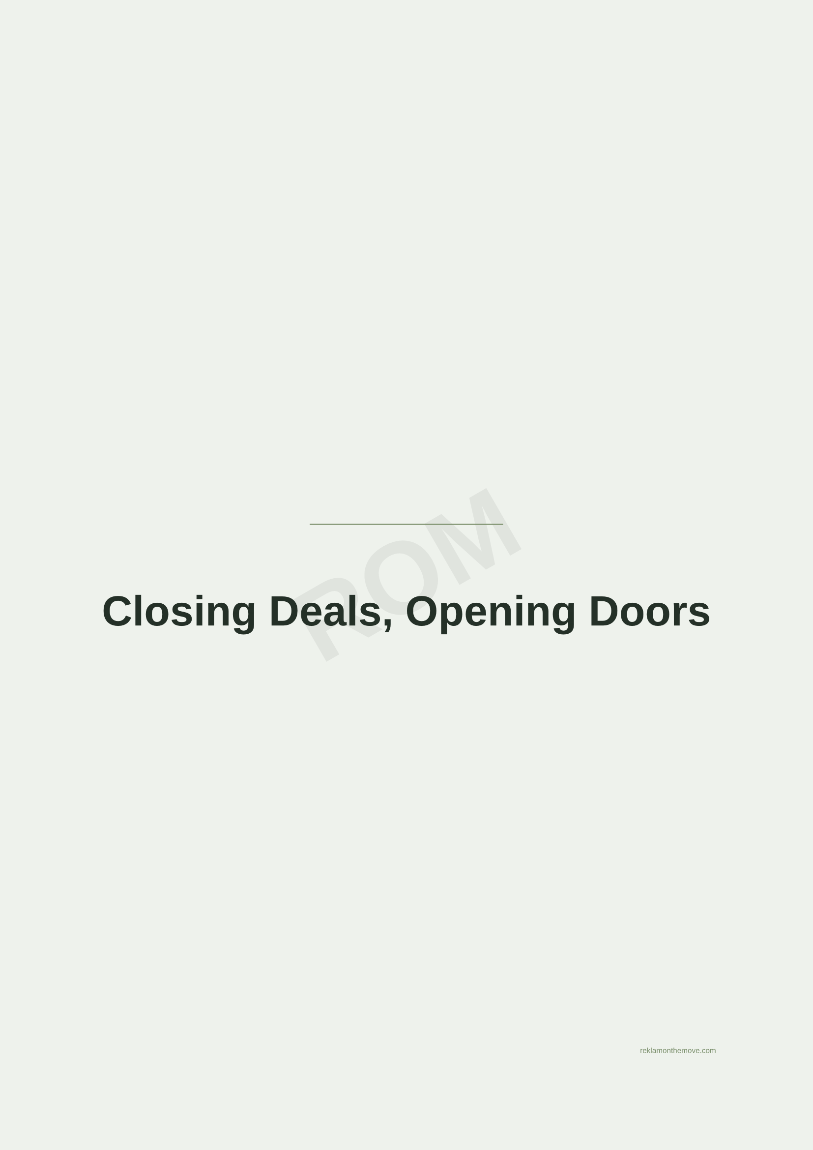 Closing Deals, Opening Doors · Adaçayı — ROM dijital ürün önizlemesi (filigranlı)