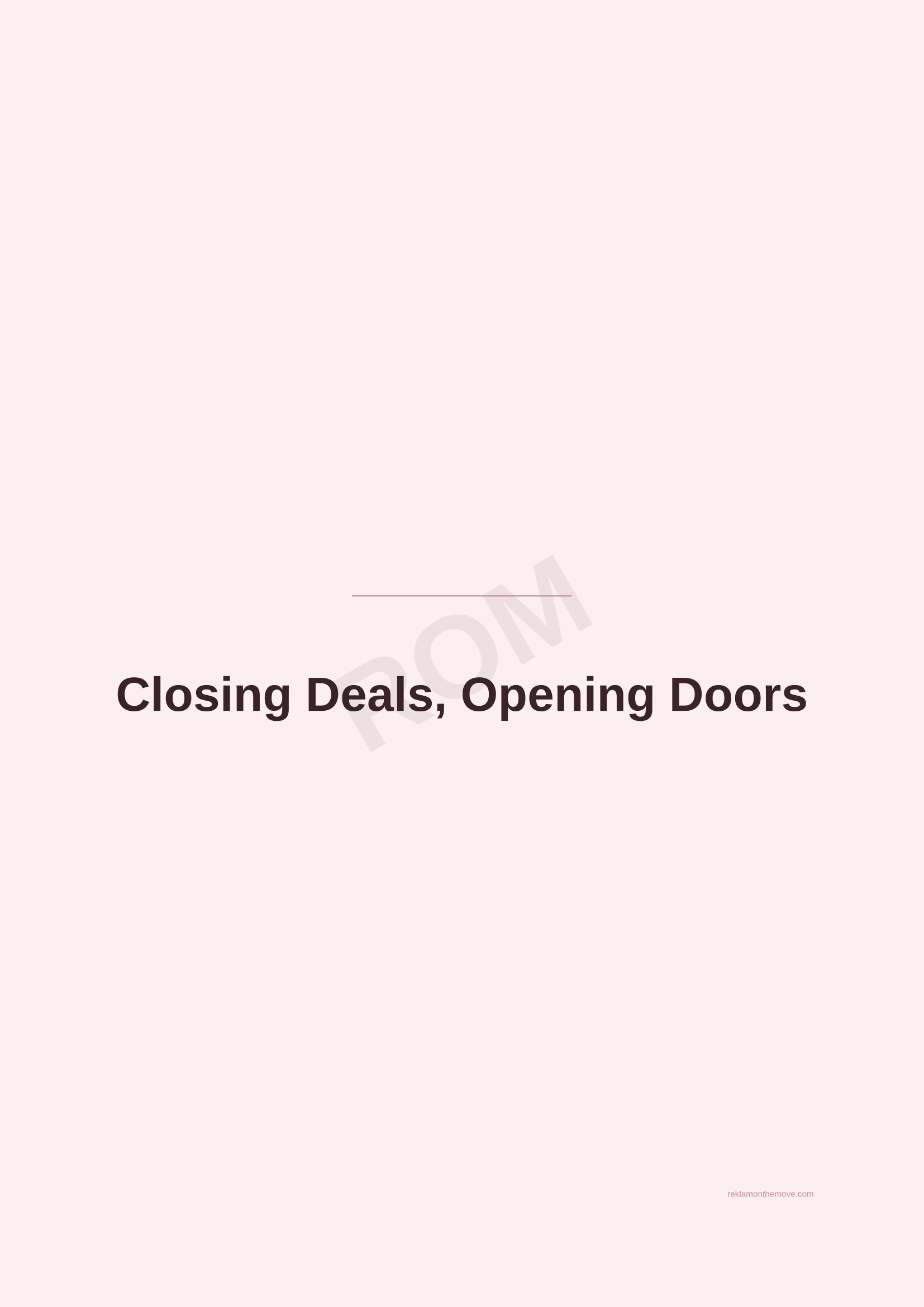 Closing Deals, Opening Doors · Gül — ROM dijital ürün önizlemesi (filigranlı)