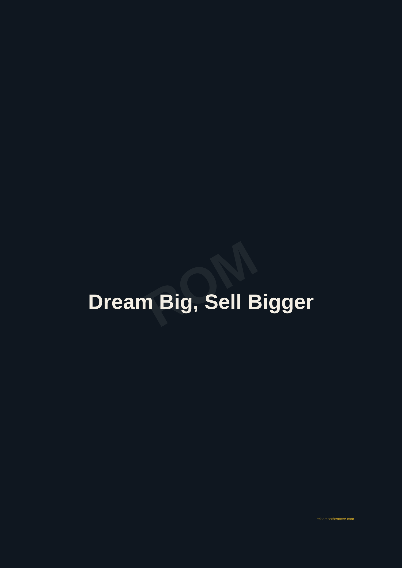 Dream Big, Sell Bigger · Gece — ROM dijital ürün önizlemesi (filigranlı)