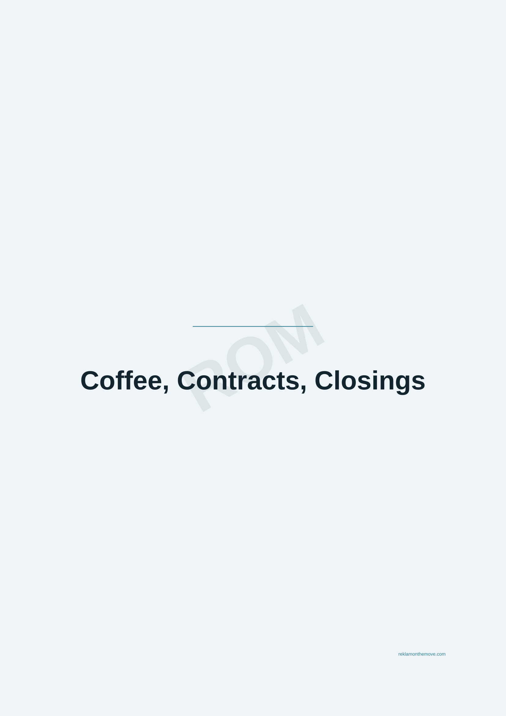 Coffee, Contracts, Closings · Okyanus — ROM dijital ürün önizlemesi (filigranlı)