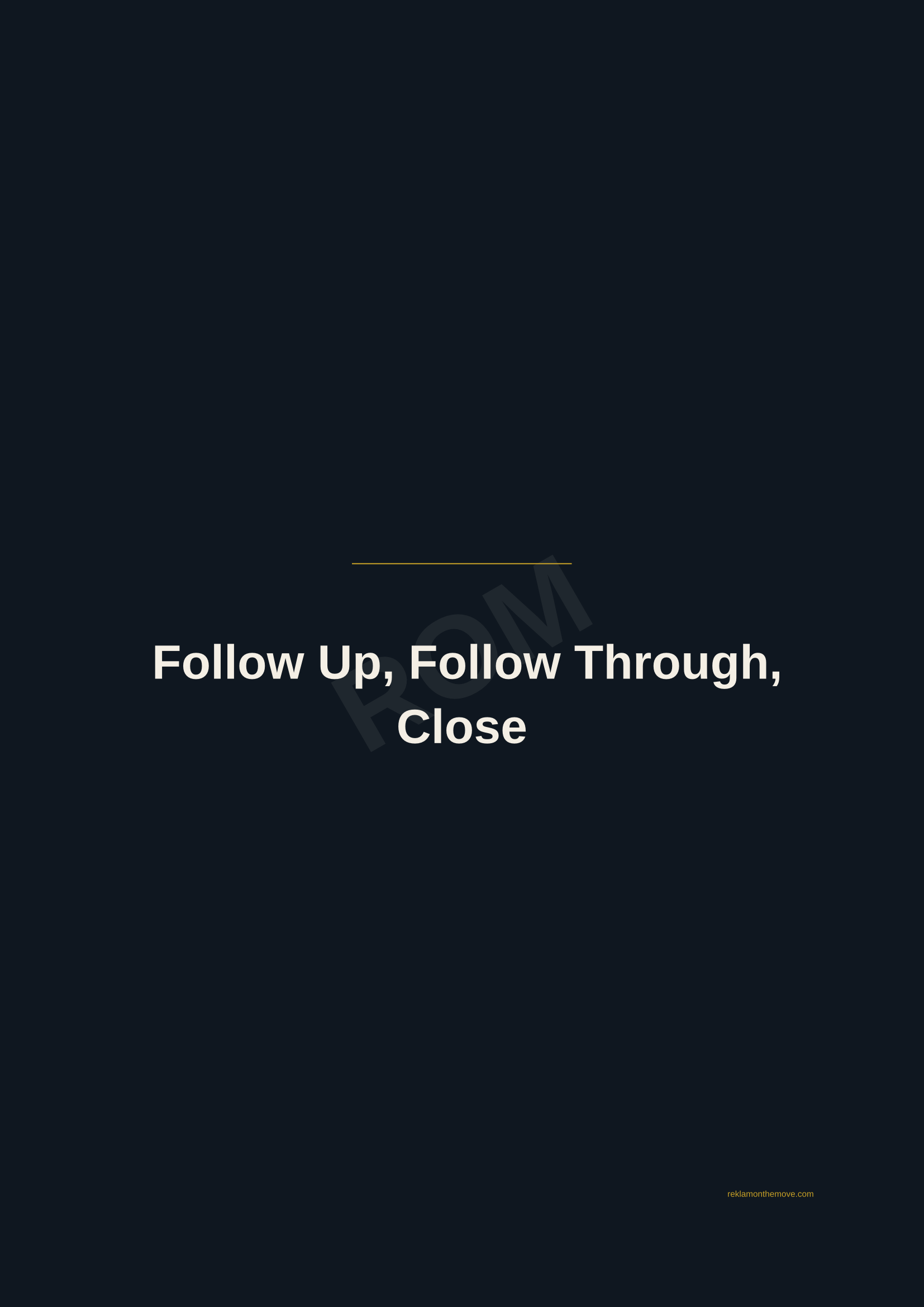 Follow Up, Follow Through, Close · Gece — ROM dijital ürün önizlemesi (filigranlı)