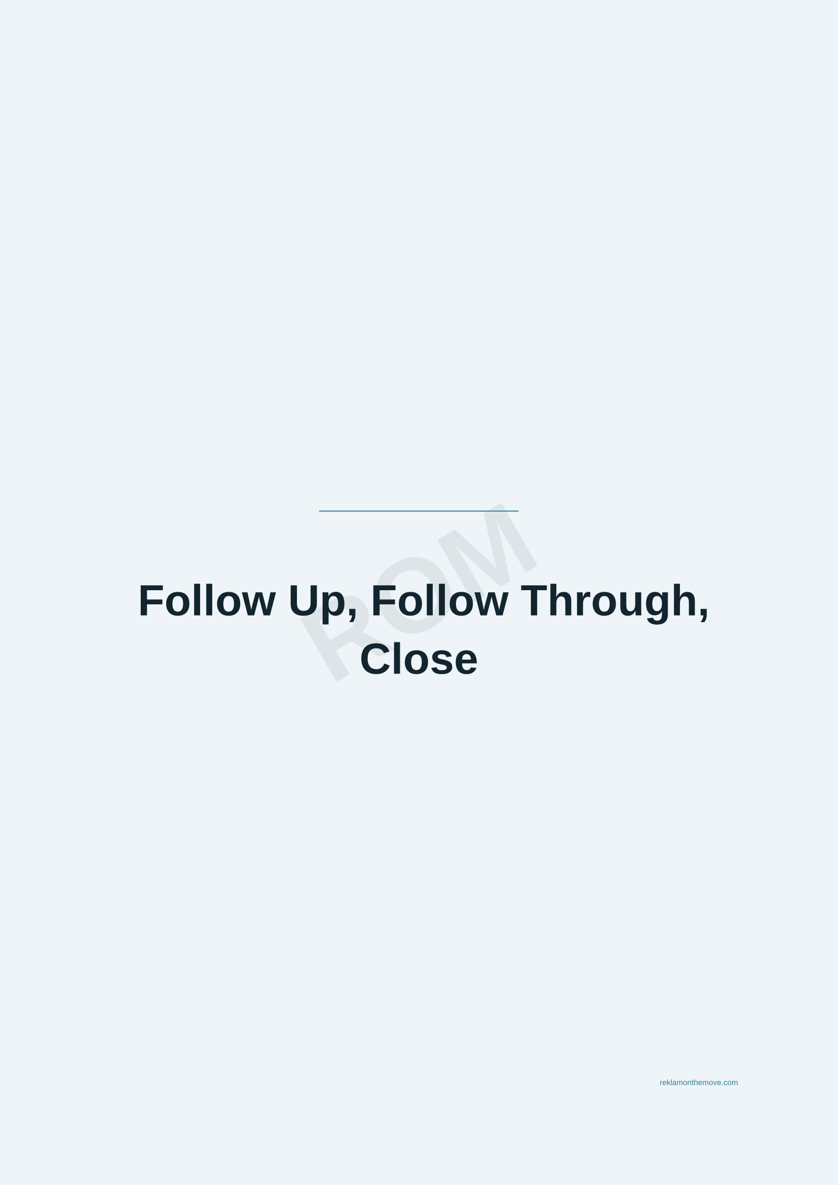 Follow Up, Follow Through, Close · Okyanus — ROM dijital ürün önizlemesi (filigranlı)