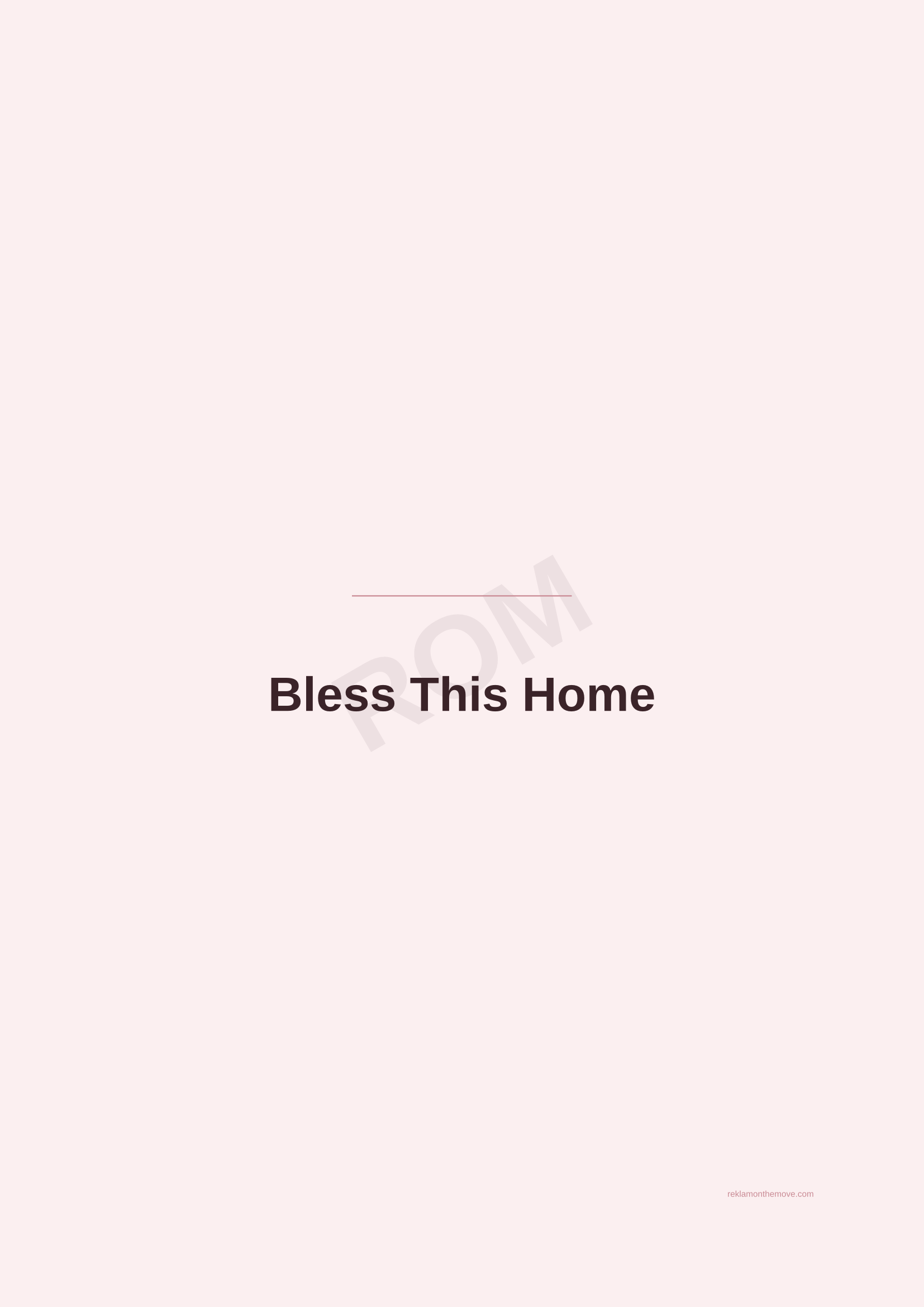 Bless This Home · Gül — ROM dijital ürün önizlemesi (filigranlı)