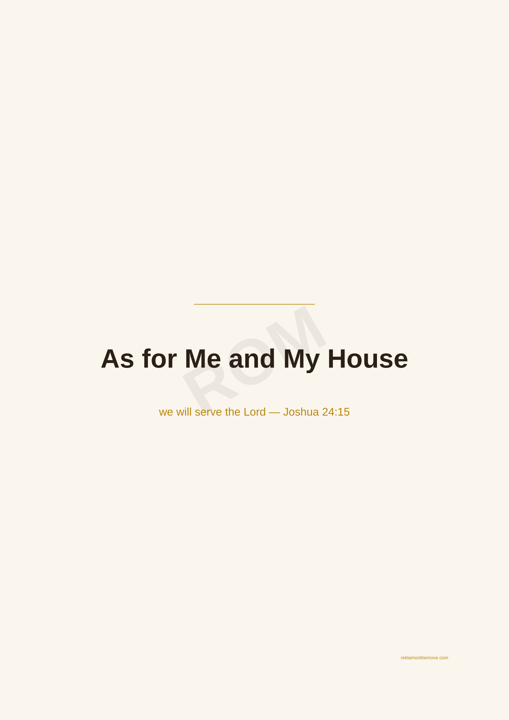 As for Me and My House · Espresso — ROM dijital ürün önizlemesi (filigranlı)