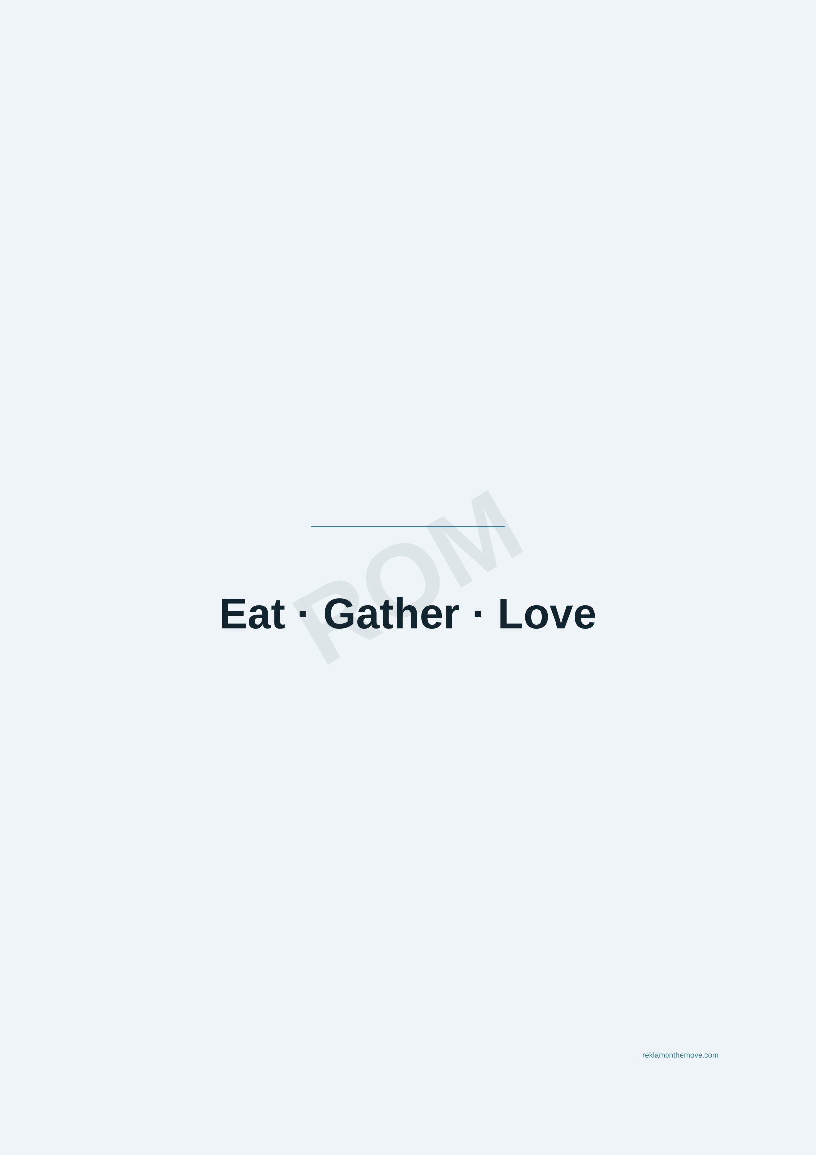 Eat · Gather · Love · Okyanus — ROM dijital ürün önizlemesi (filigranlı)