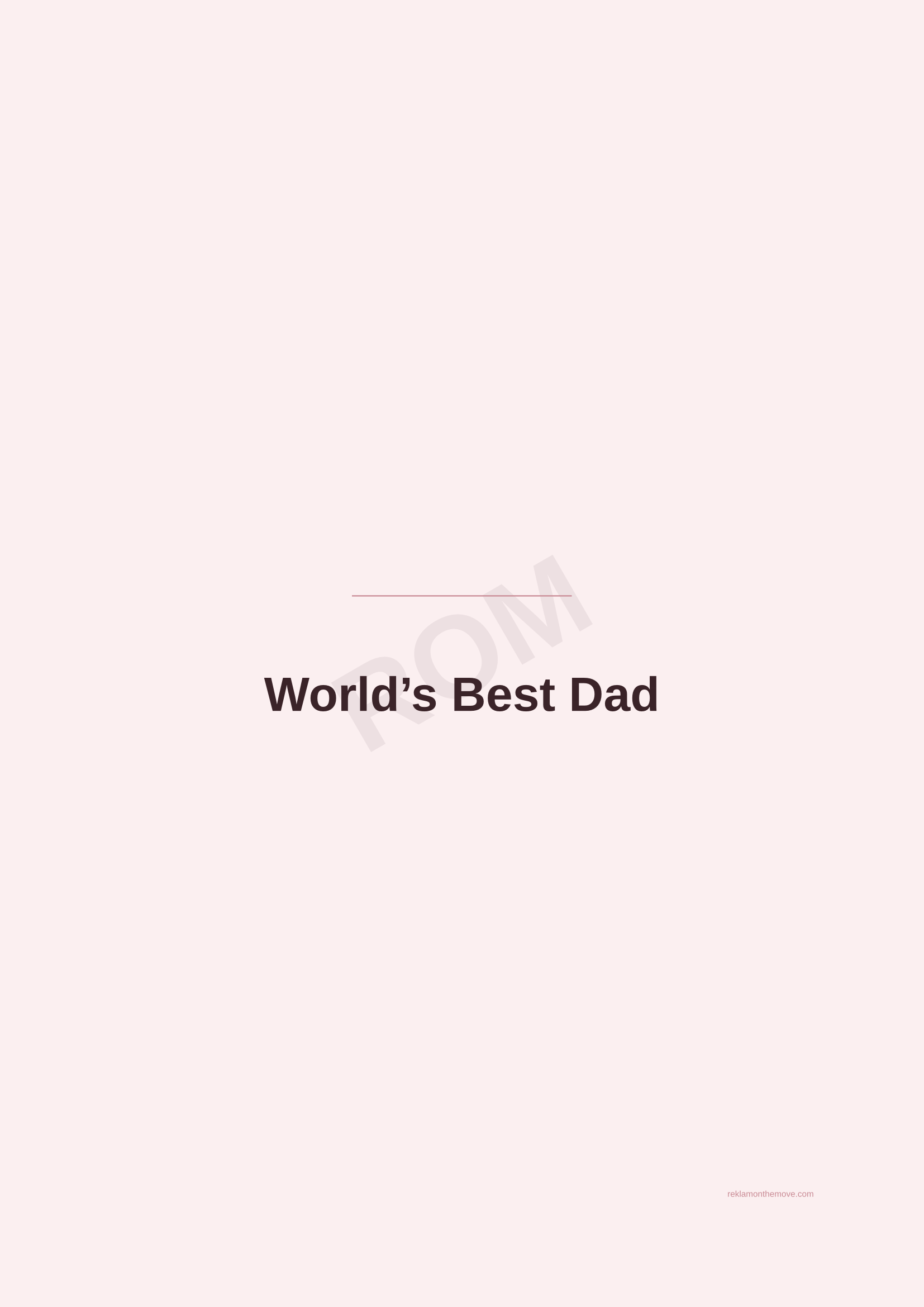 World's Best Dad · Gül — ROM dijital ürün önizlemesi (filigranlı)